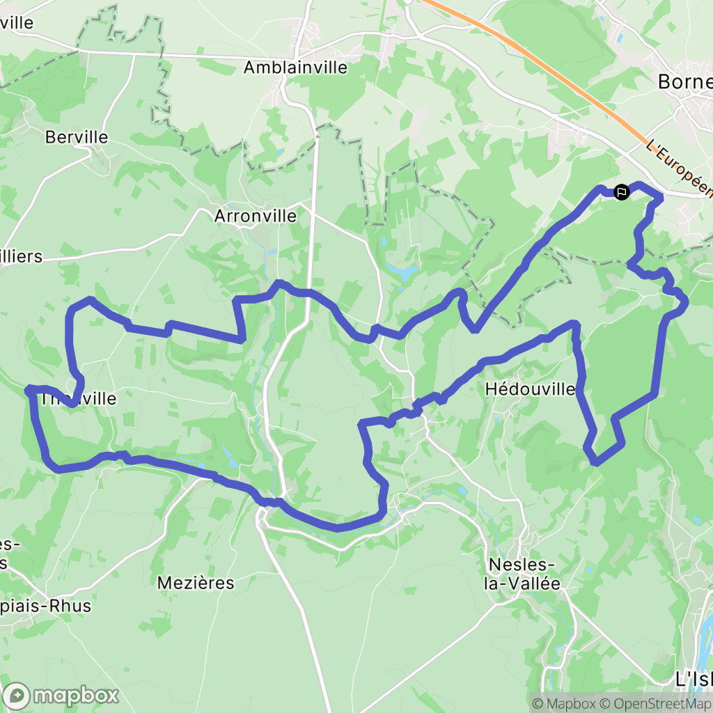 Belle-Église : carte du parcours de randonnée - France