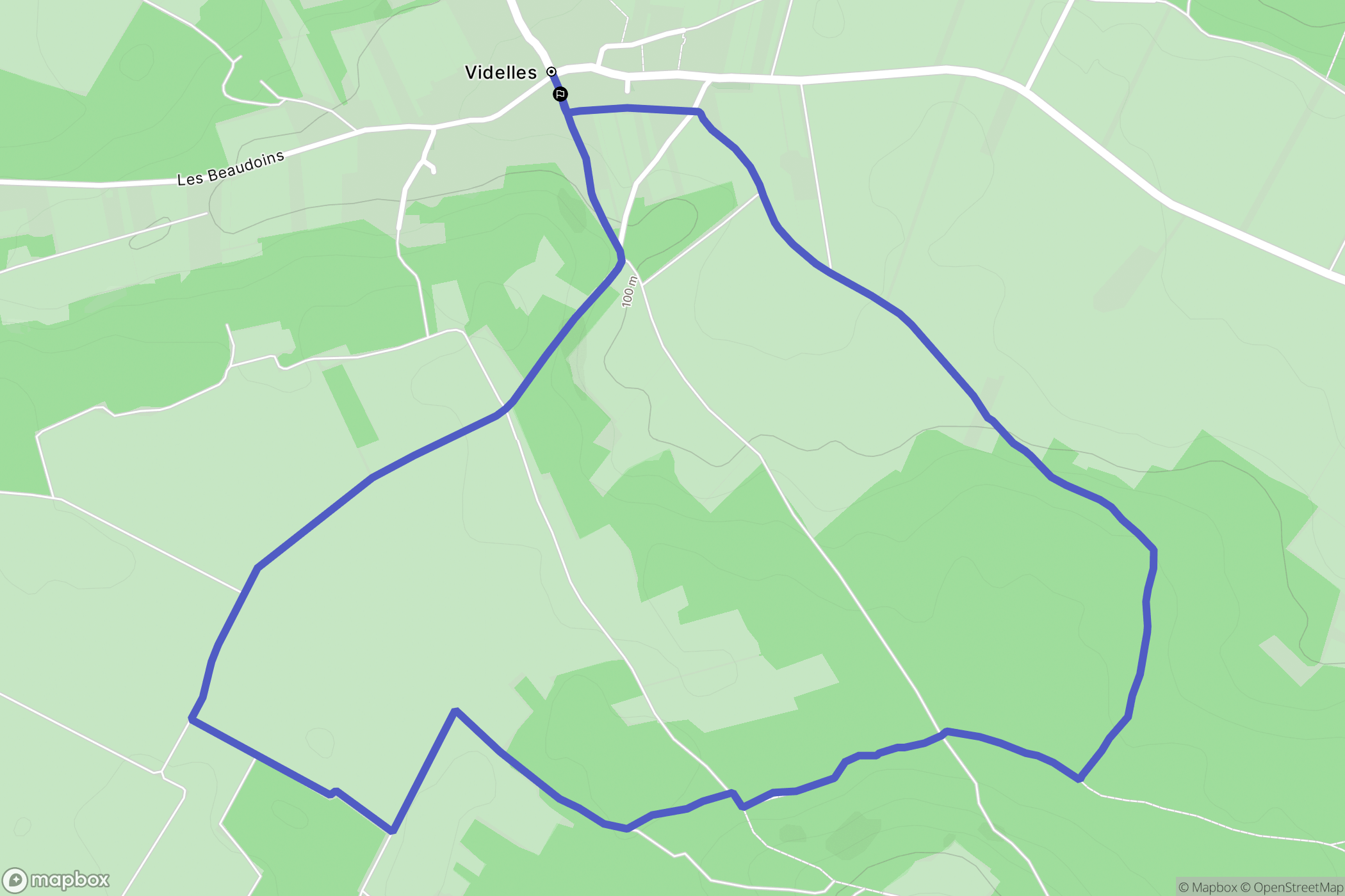 Videlles : carte du parcours de randonnée - France