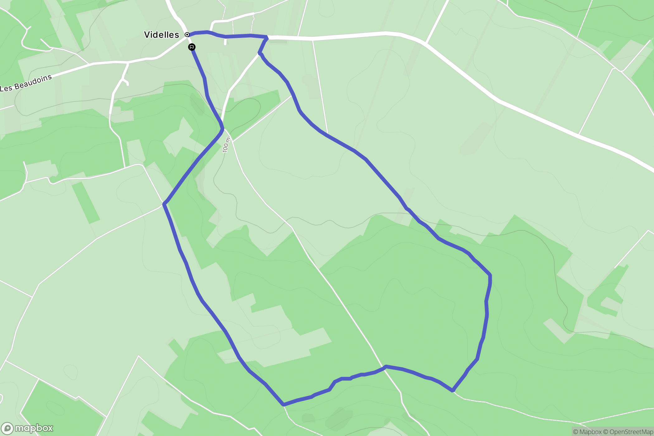 Videlles : carte du parcours de randonnée - France