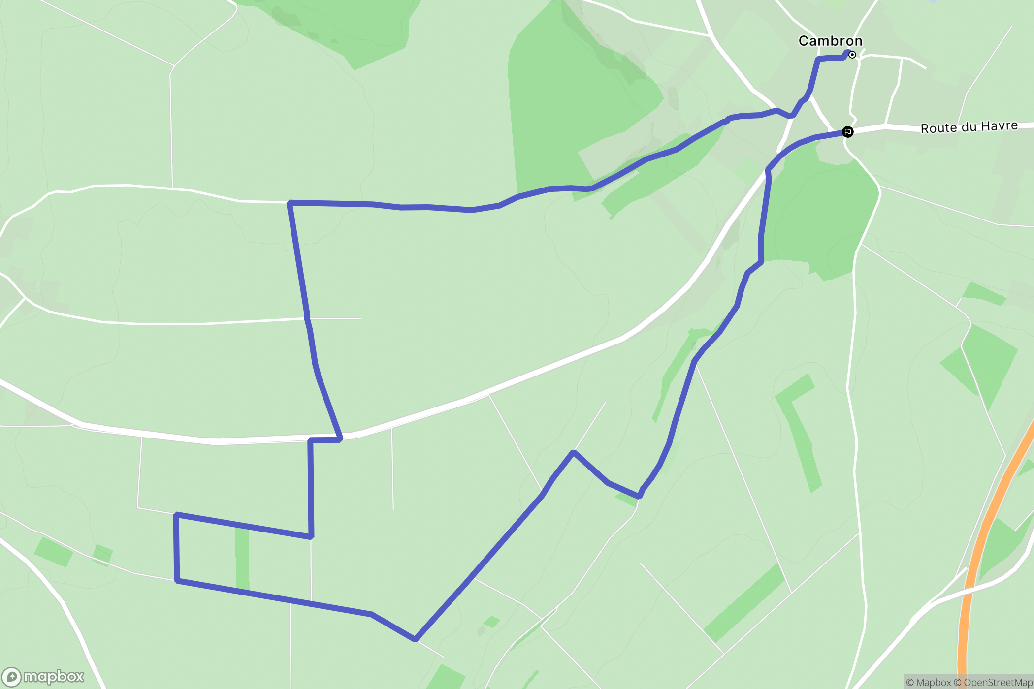Cambron : carte du parcours de randonnée - France