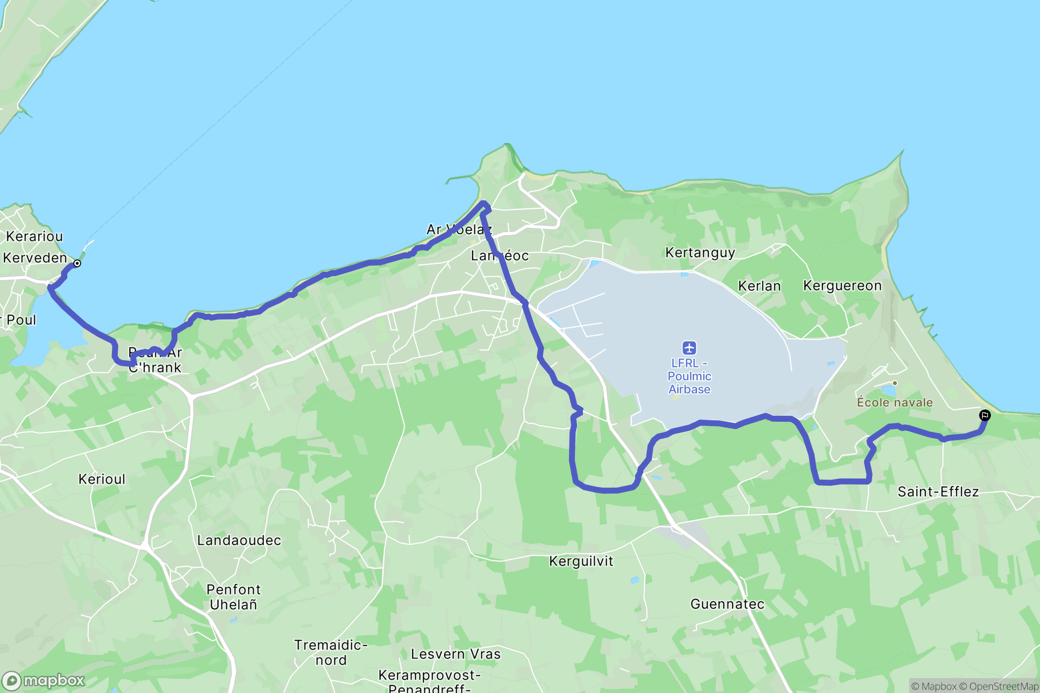 Crozon : carte du parcours de randonnée - France