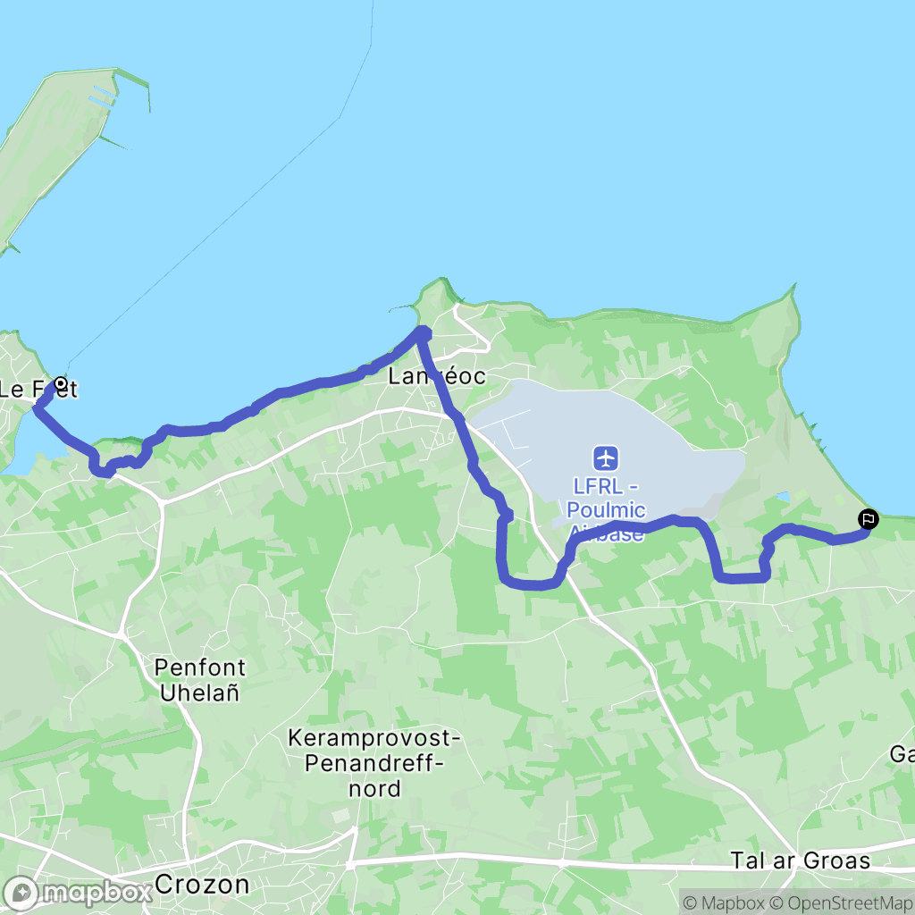 Crozon : carte du parcours de randonnée - France