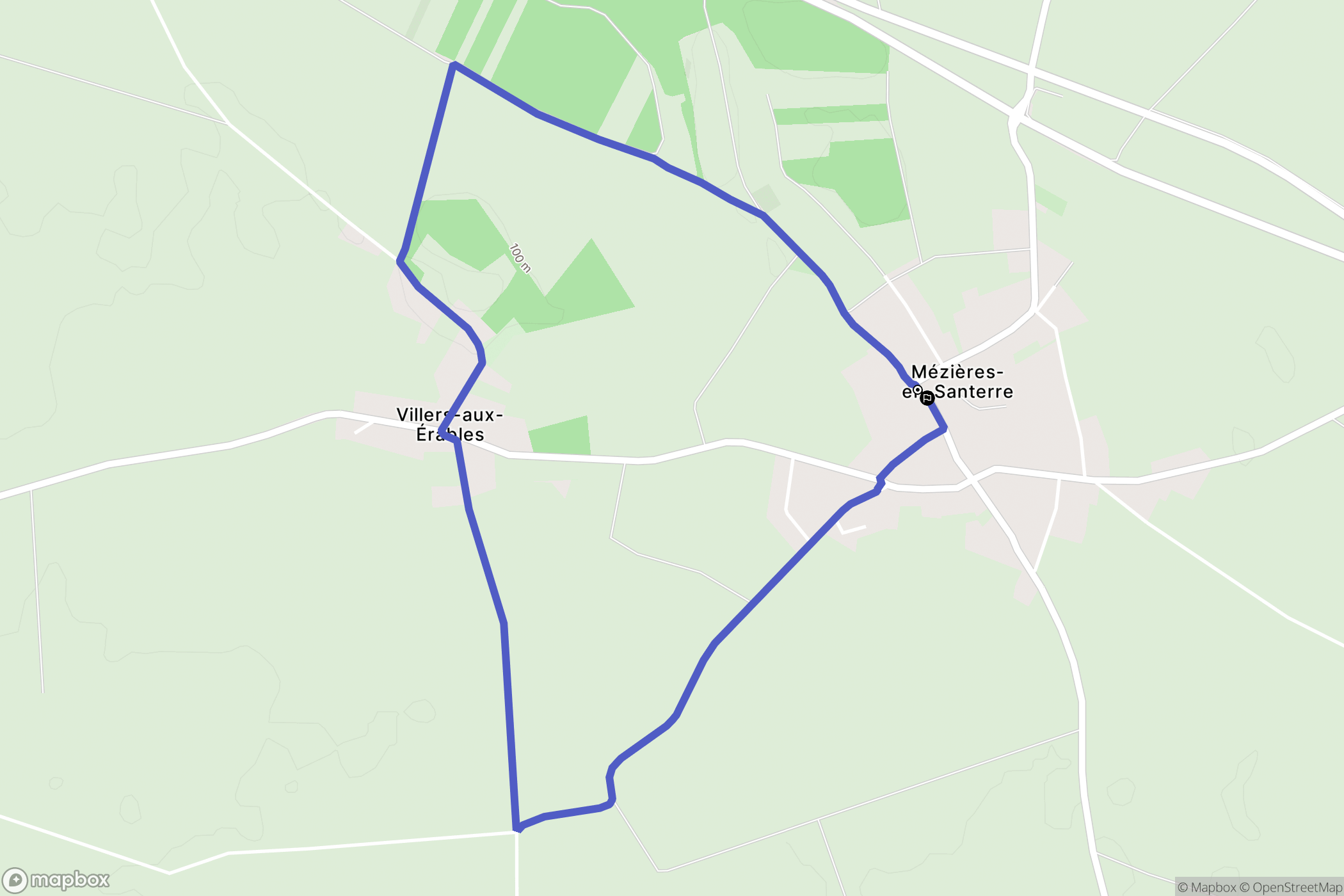 Mézières-en-Santerre : carte du parcours de randonnée - France