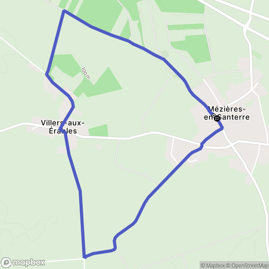 Mézières-en-Santerre : carte du parcours de randonnée - France