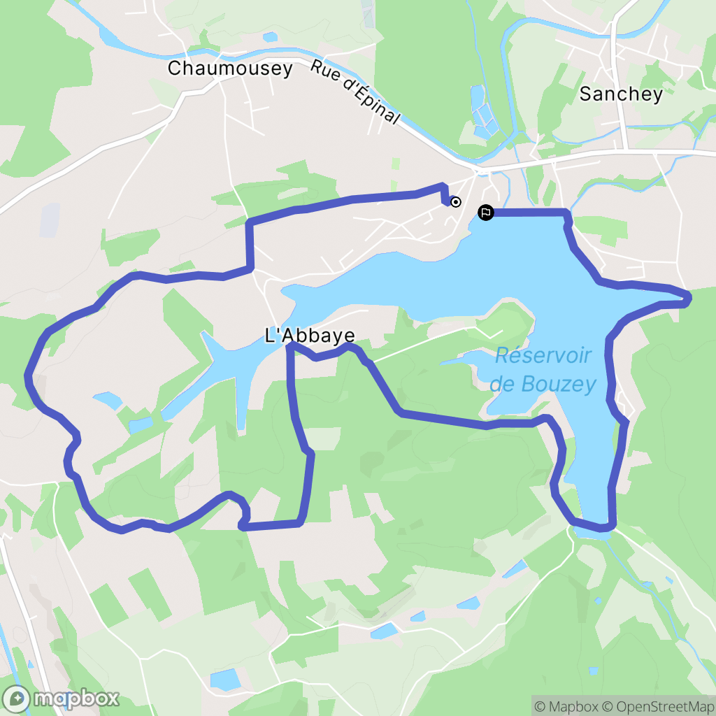 Chaumousey : carte du parcours de randonnée - France