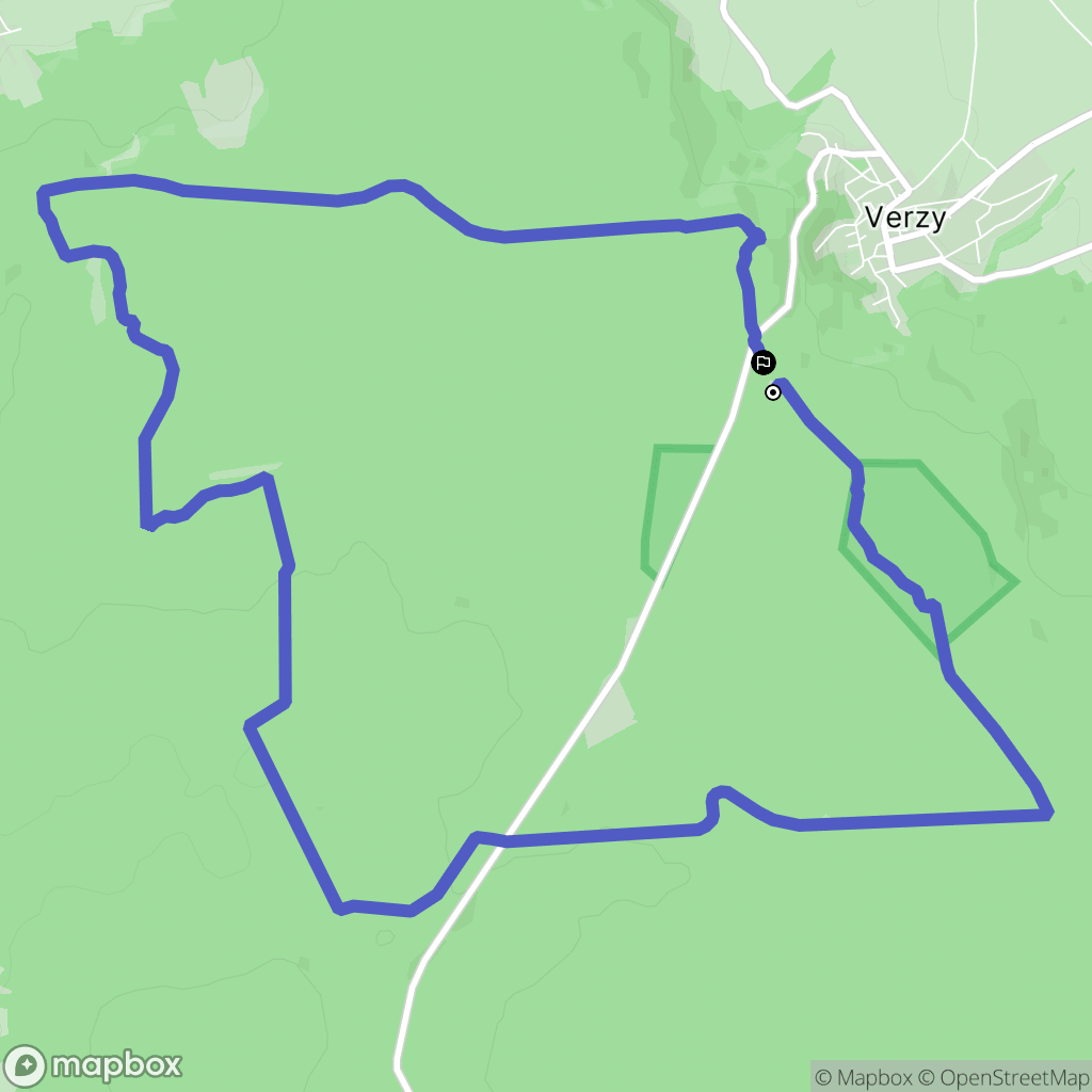 Verzy : carte du parcours de randonnée - France