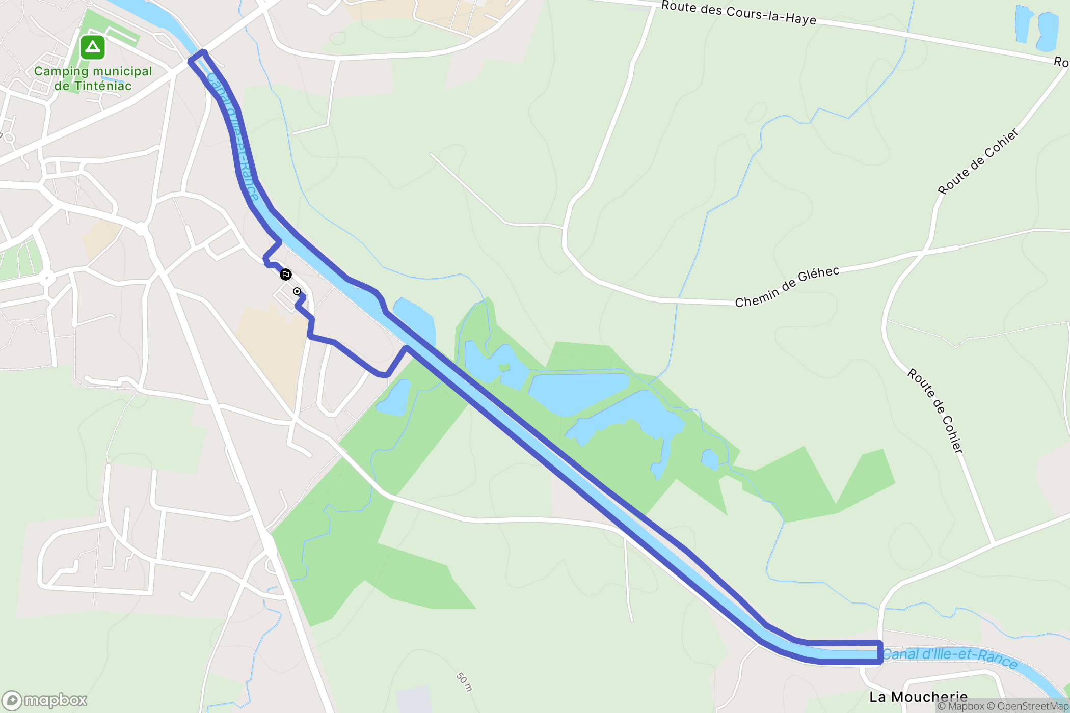 Tinténiac : carte du parcours de randonnée - France