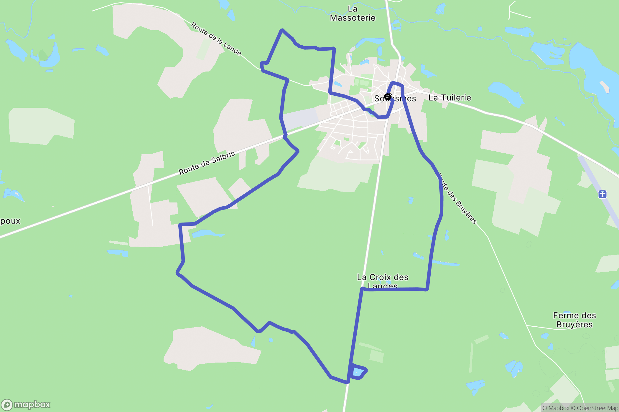 Souesmes : carte du parcours de randonnée - France