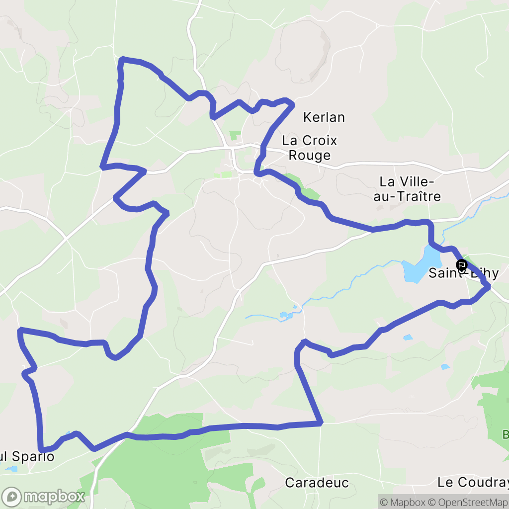 Saint-Bihy : carte du parcours de randonnée - France