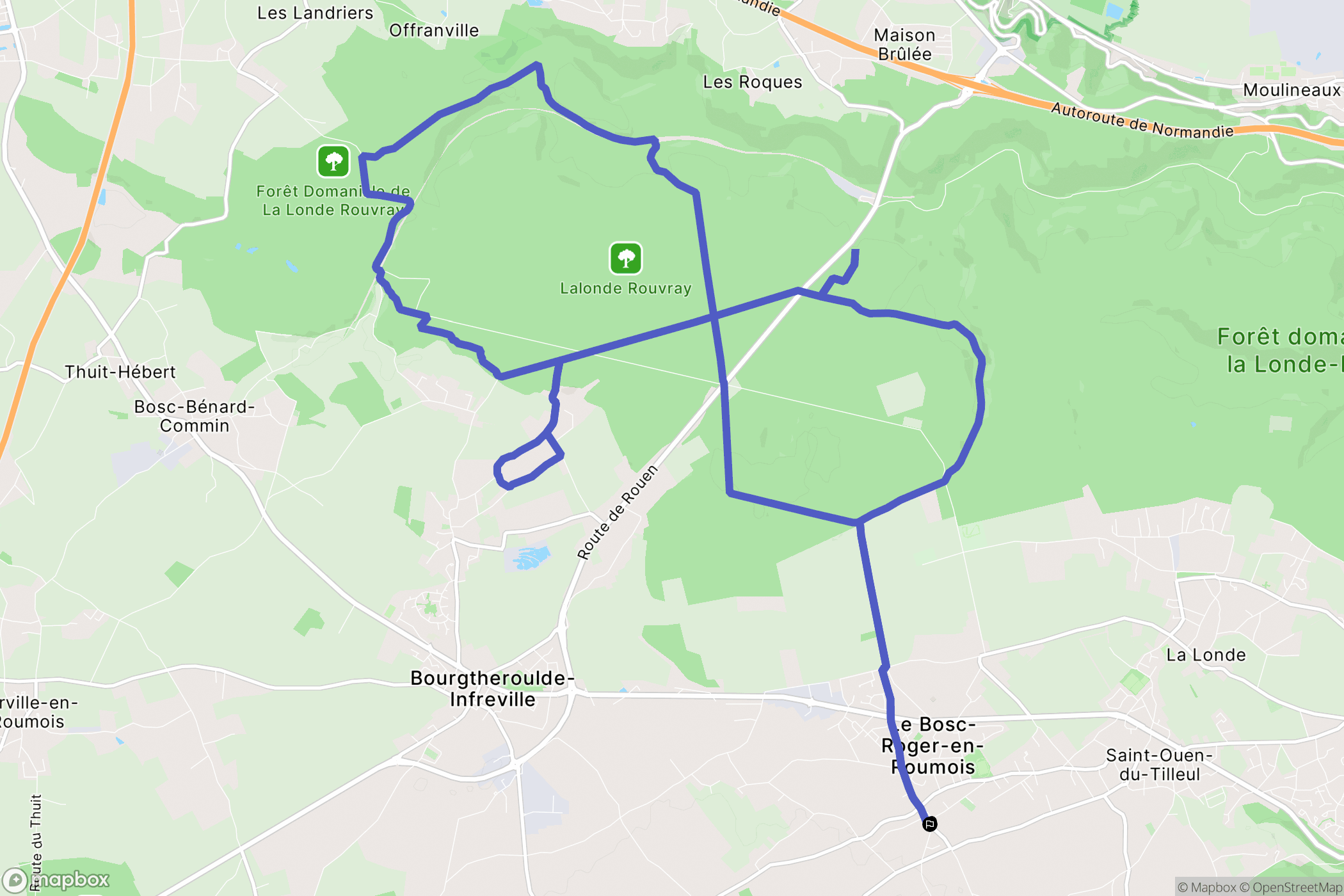 Bosroumois : carte du parcours de randonnée - France