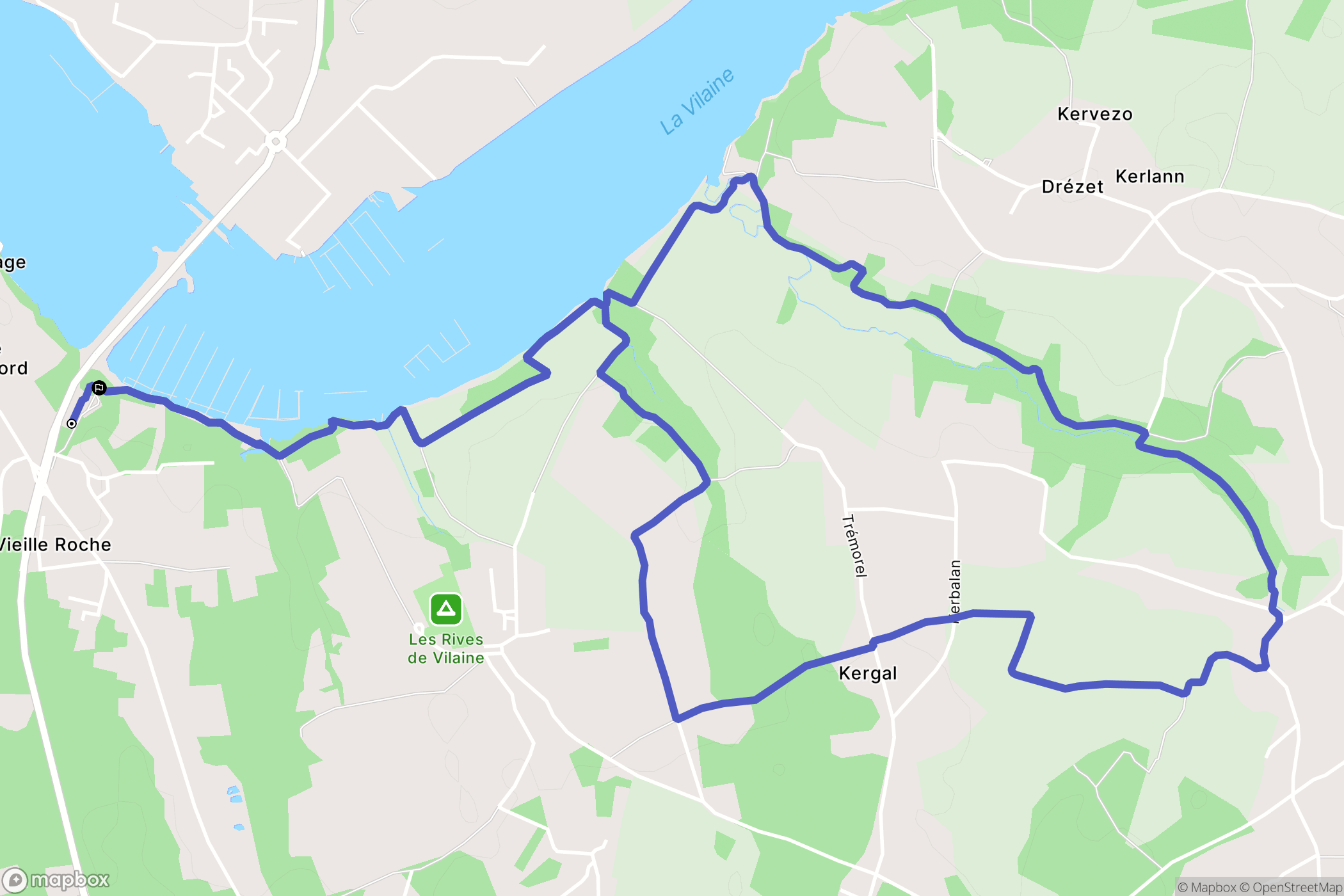 Camoël : carte du parcours de randonnée - France