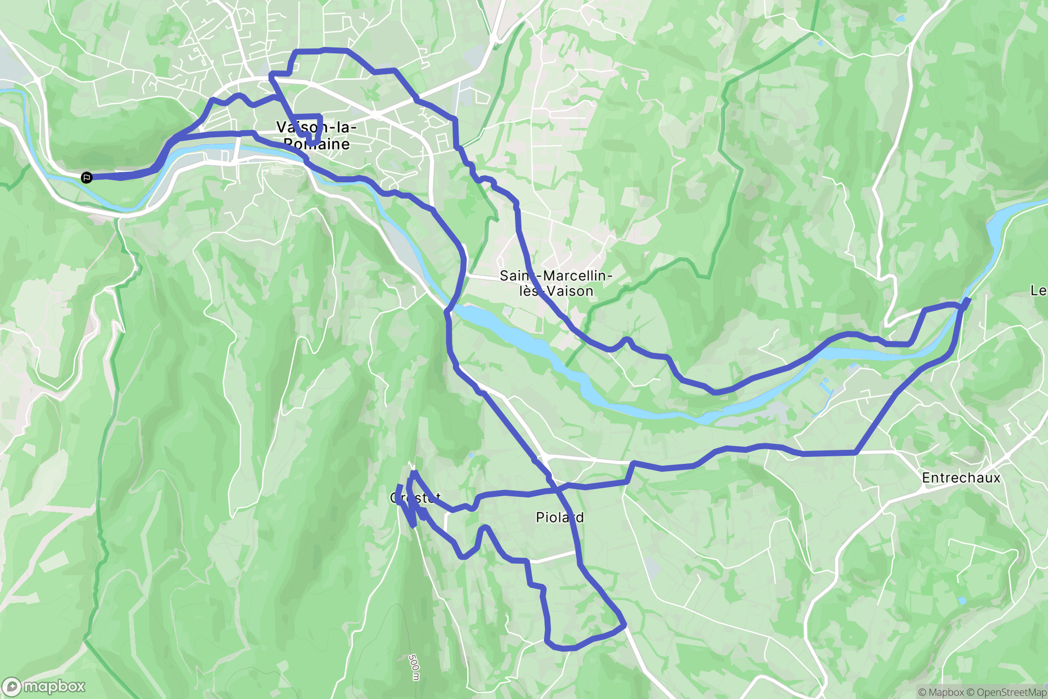 Vaison-la-Romaine : carte du parcours de randonnée - France