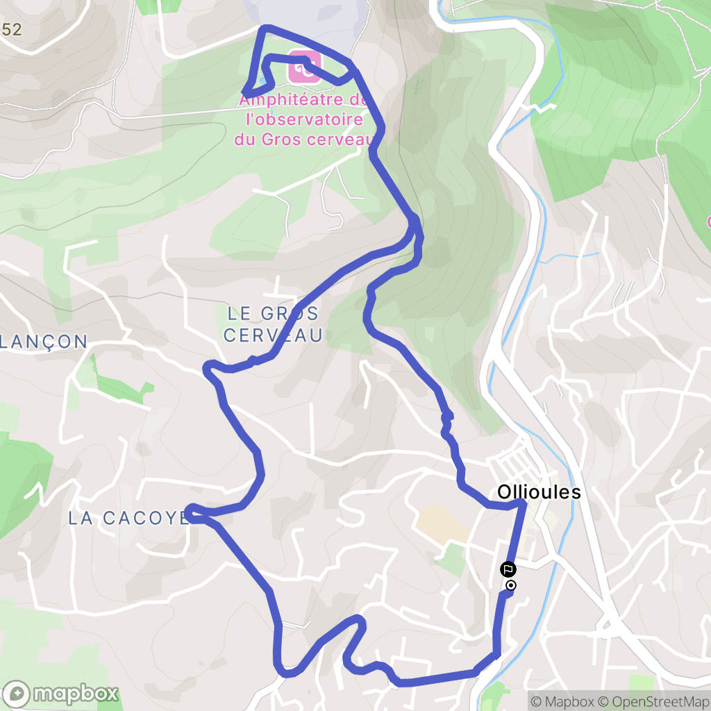Ollioules : carte du parcours de randonnée - France