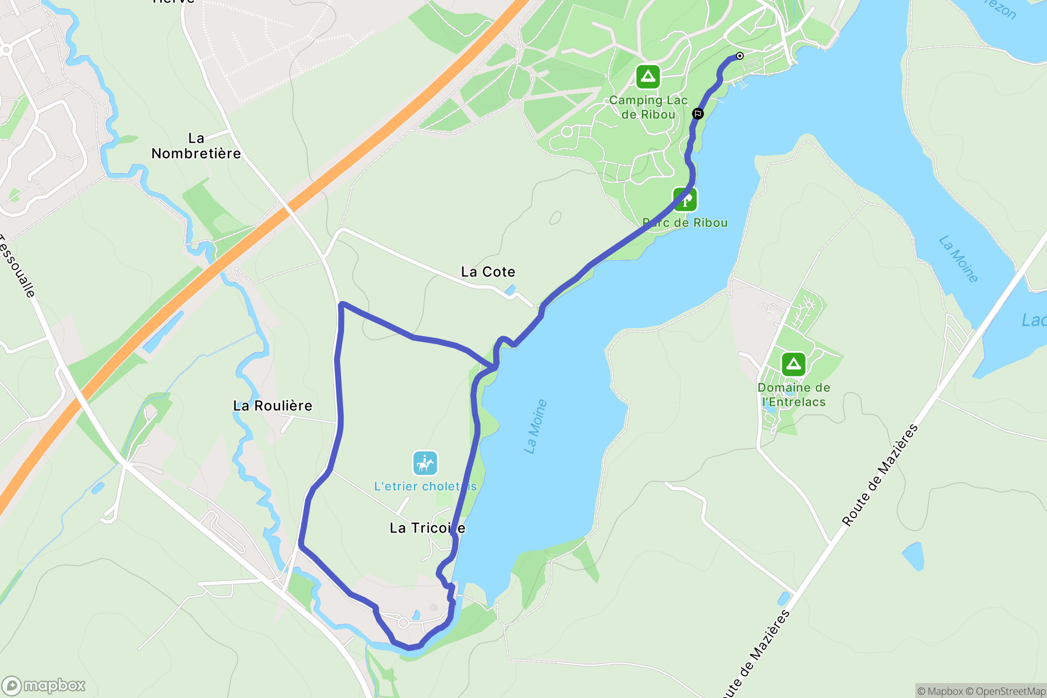 Cholet : carte du parcours de randonnée - France