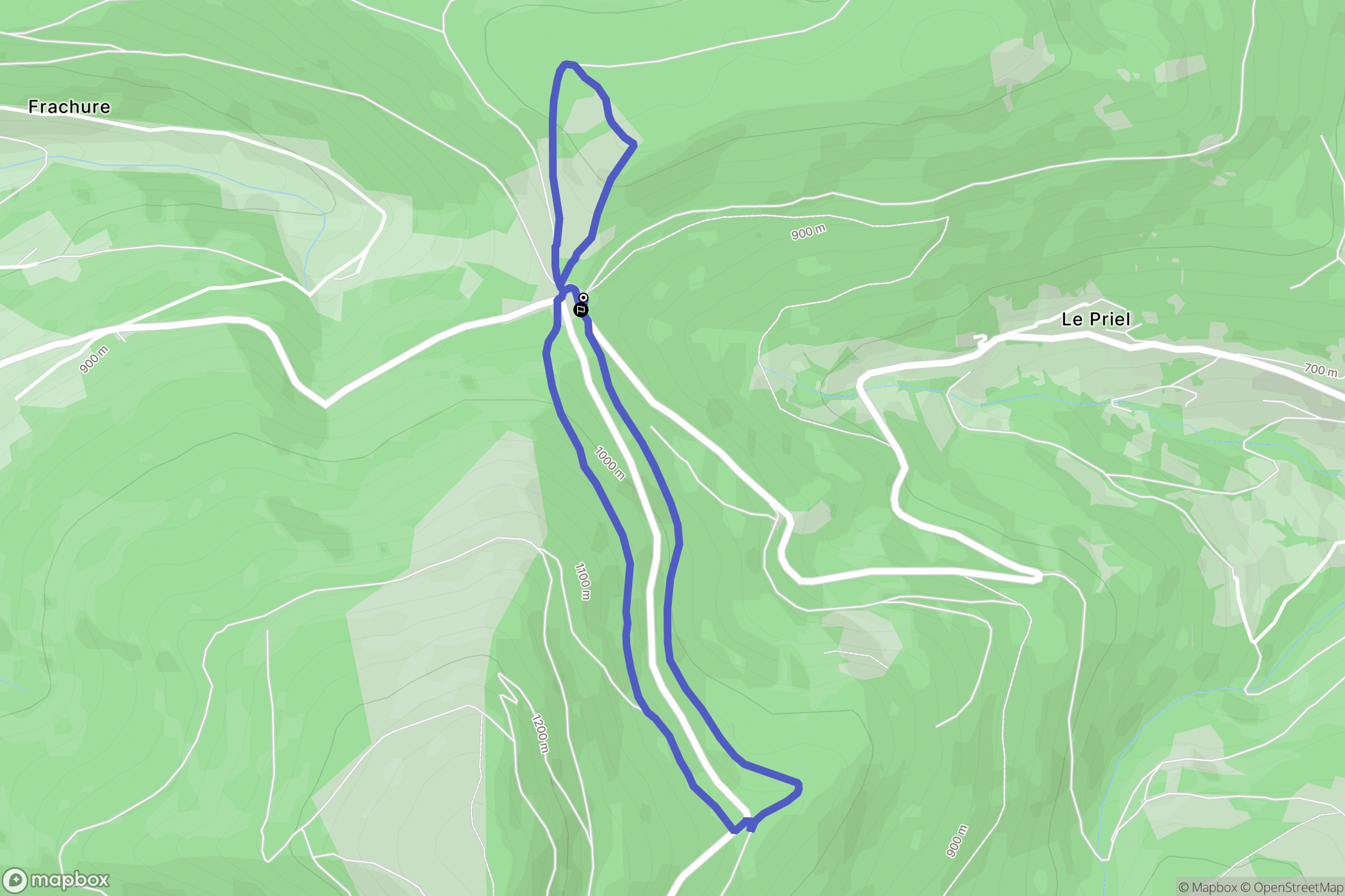 Doizieux : carte du parcours de randonnée - France