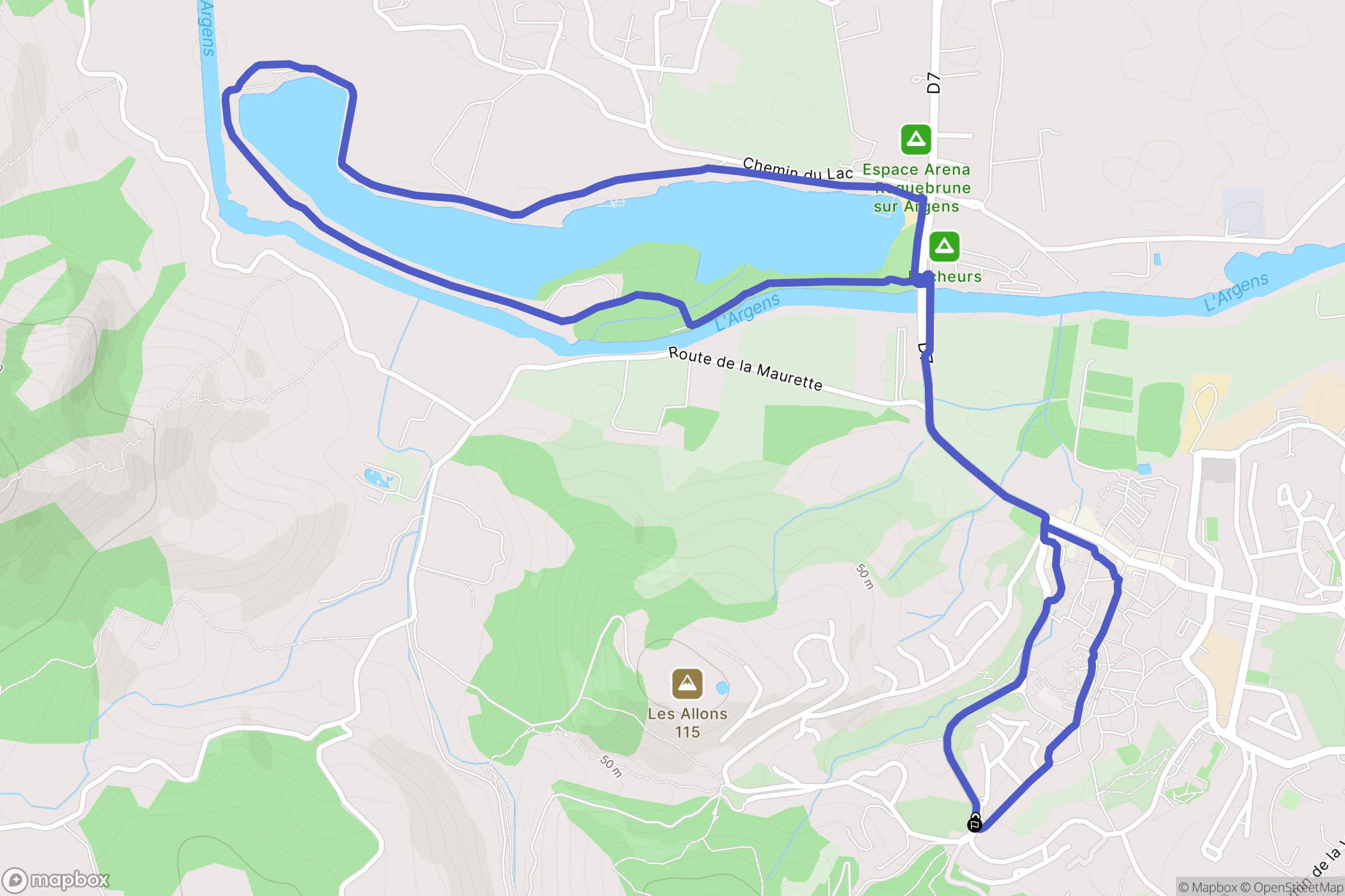 Roquebrune-sur-Argens : carte du parcours de randonnée - France