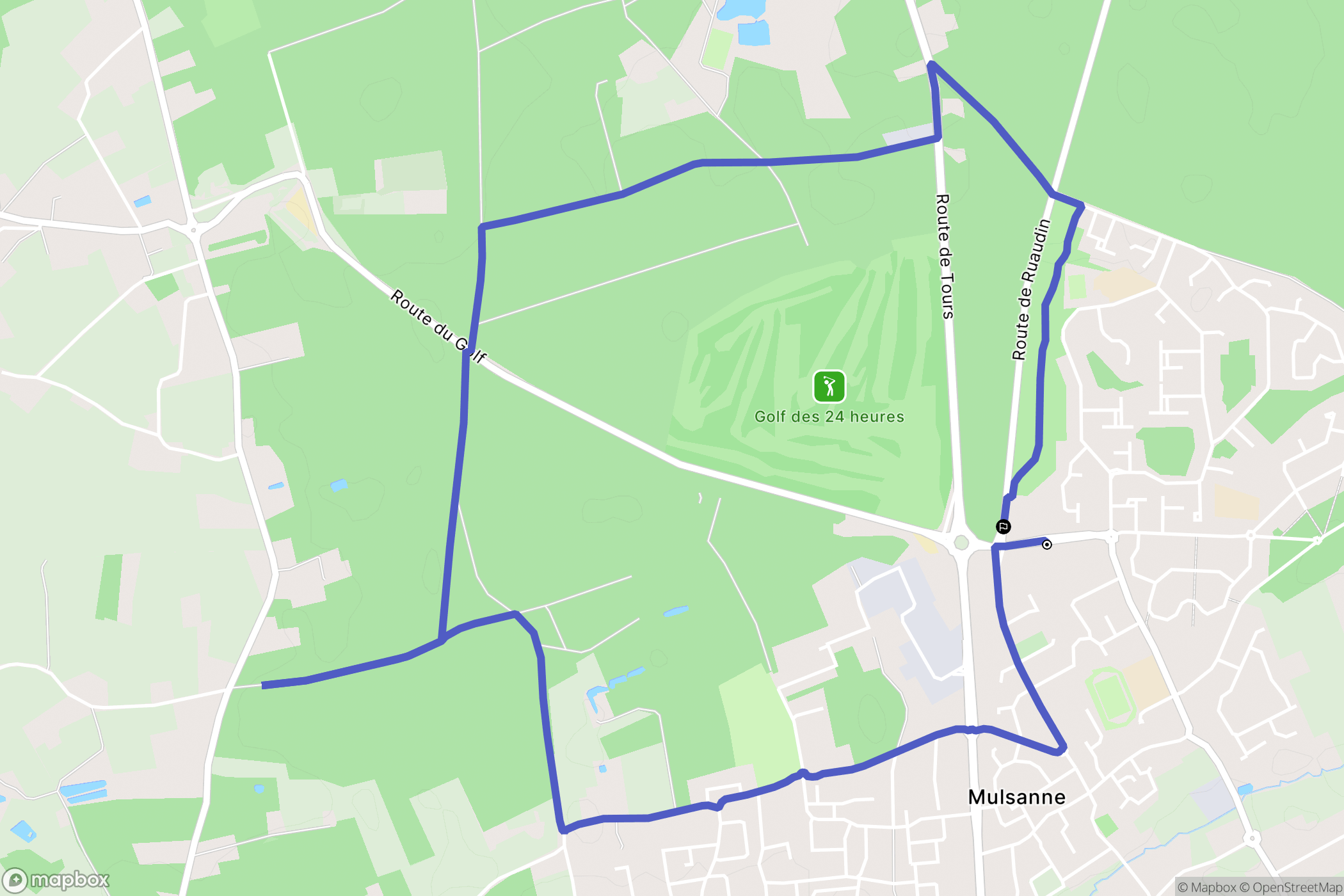 Mulsanne : carte du parcours de randonnée - France