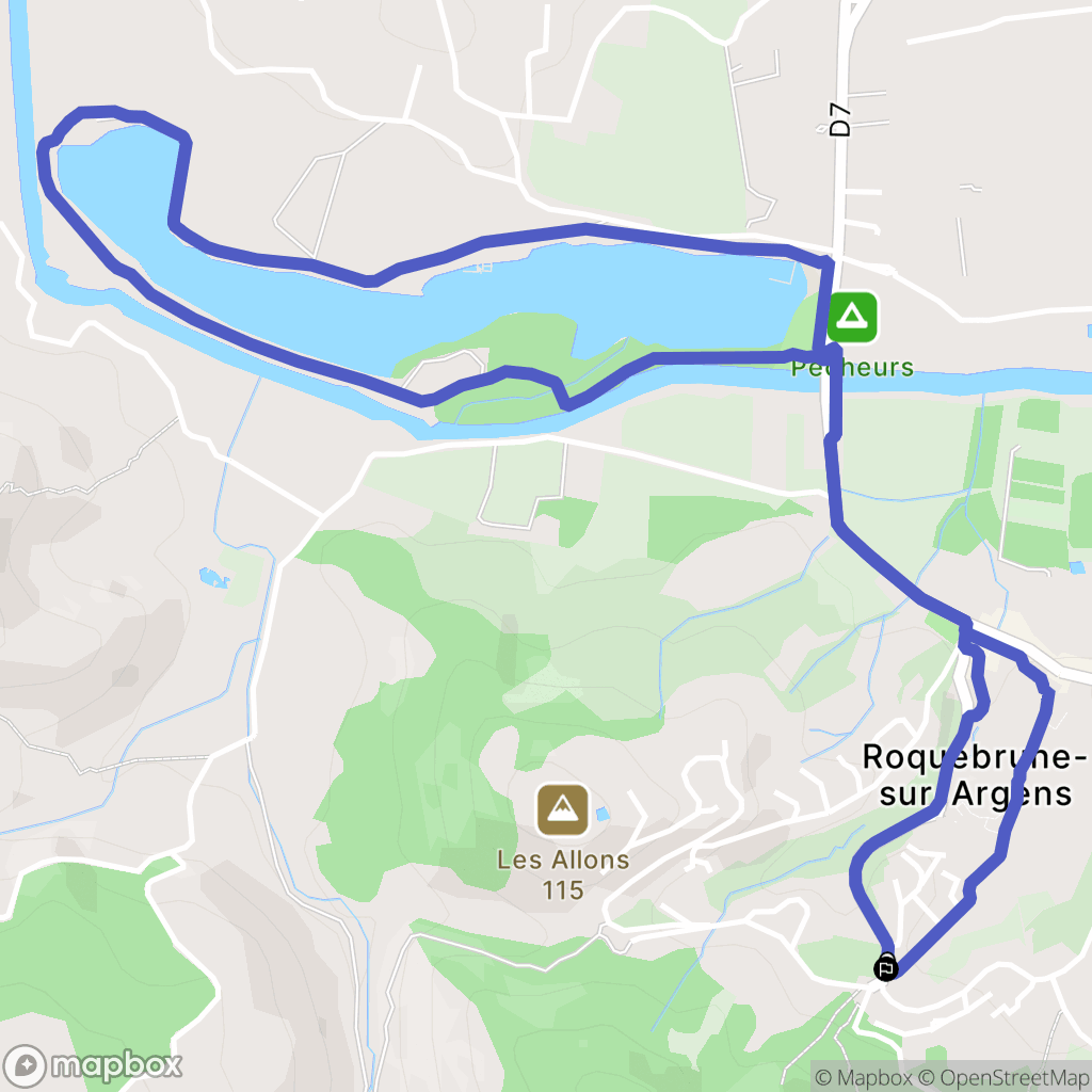 Roquebrune-sur-Argens : carte du parcours de randonnée - France
