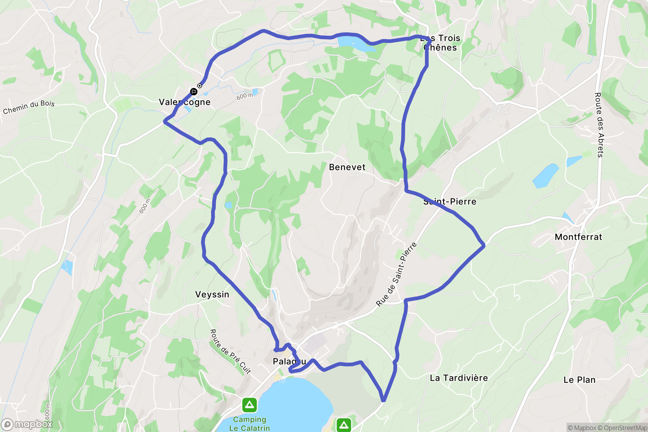 Valencogne : carte du parcours de randonnée - France