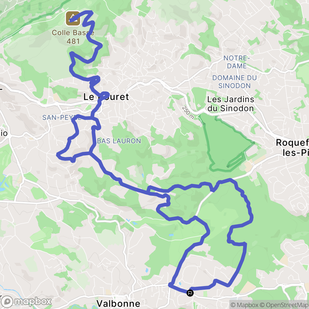 Valbonne : carte du parcours de randonnée - France