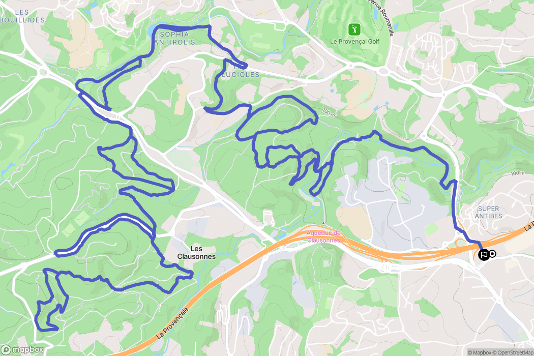 Antibes : carte du parcours de randonnée - France