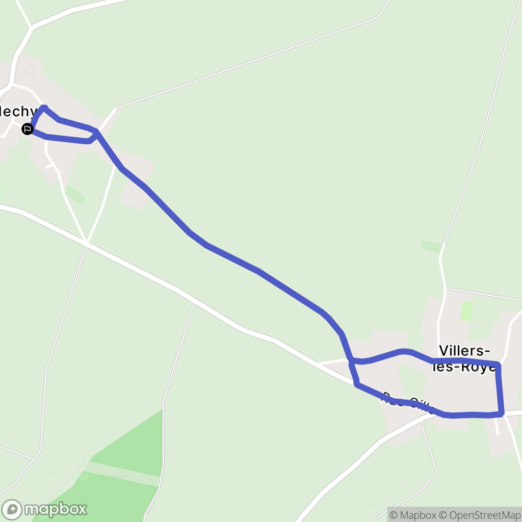 Andechy : carte du parcours de randonnée - France