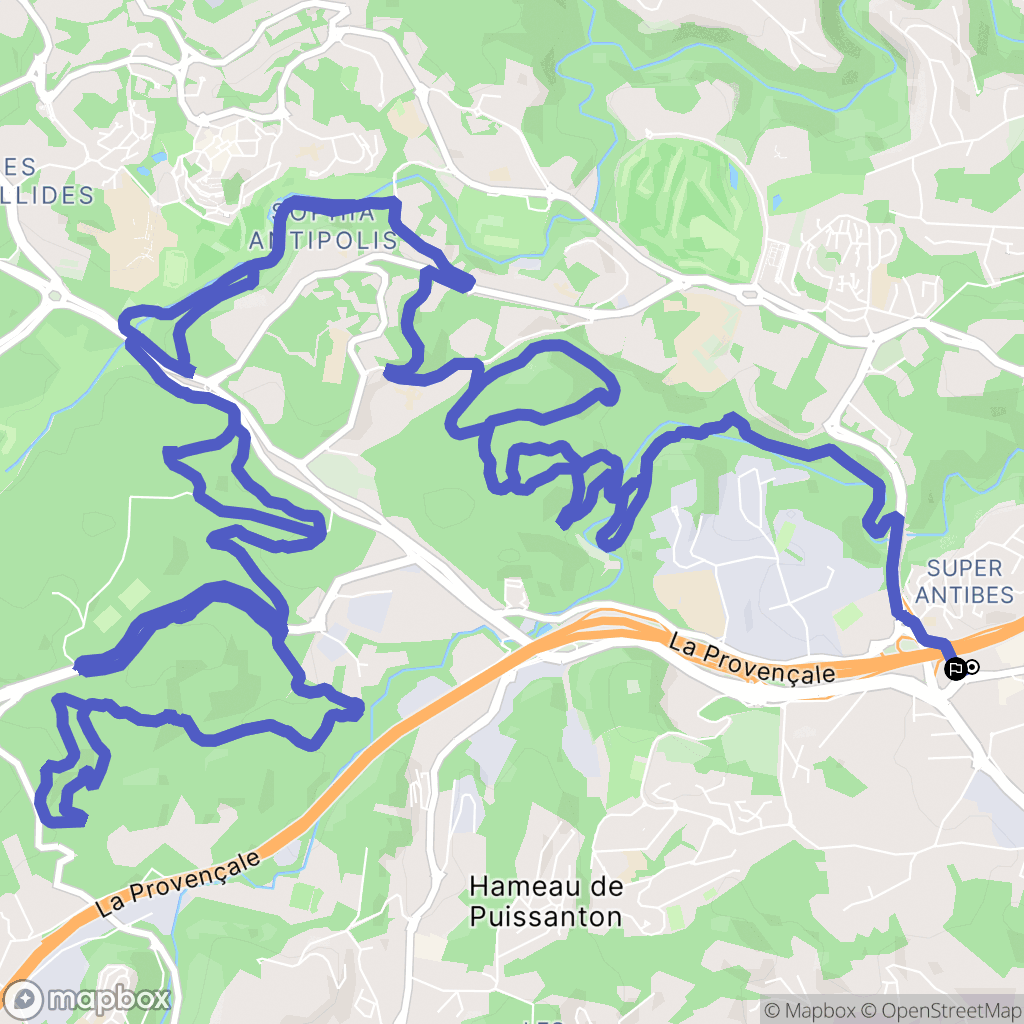 Antibes : carte du parcours de randonnée - France