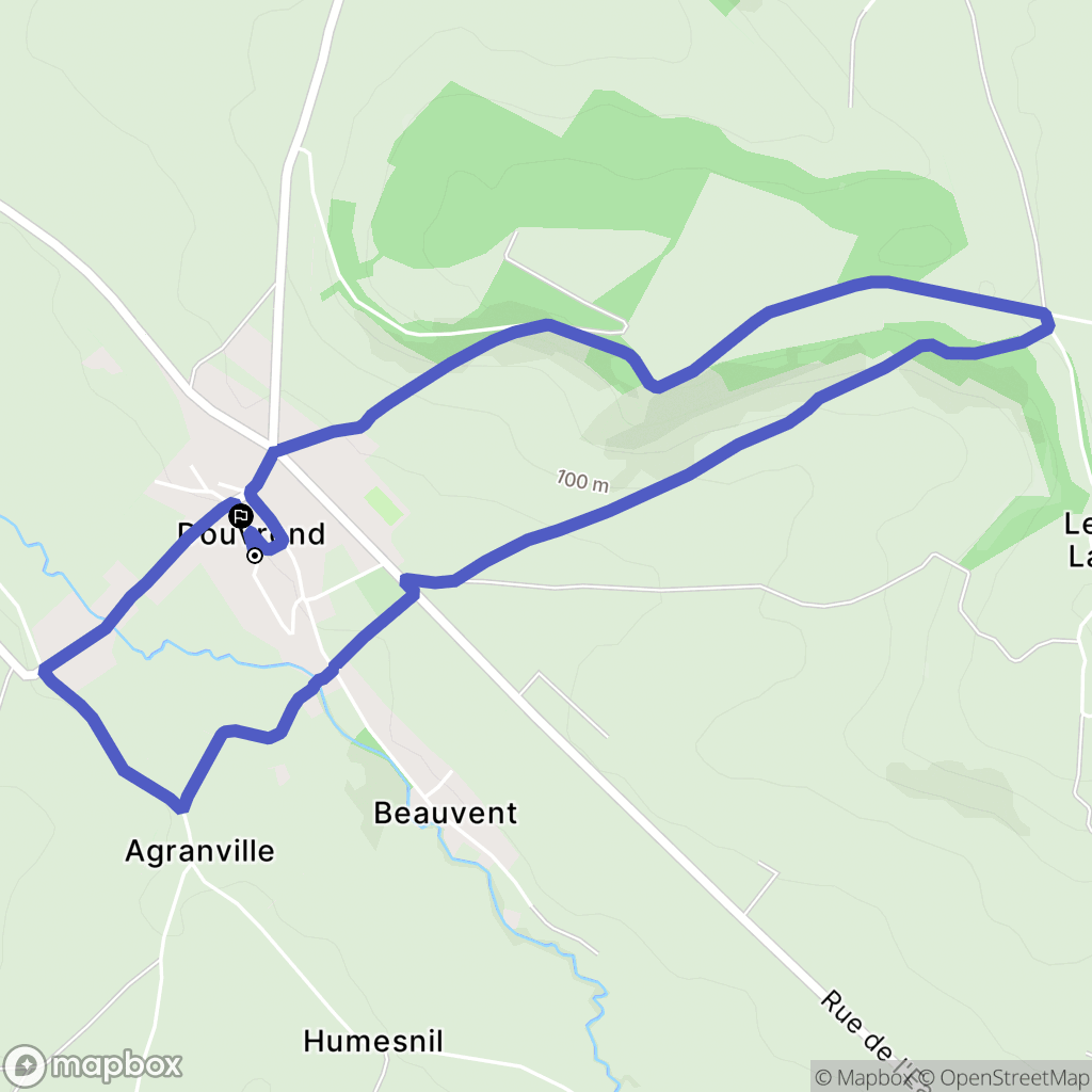 Douvrend : carte du parcours de randonnée - France