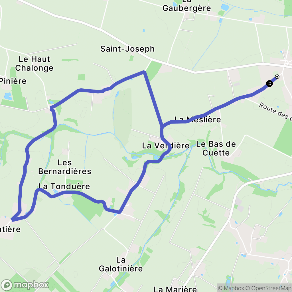 Couffé : carte du parcours de randonnée - France