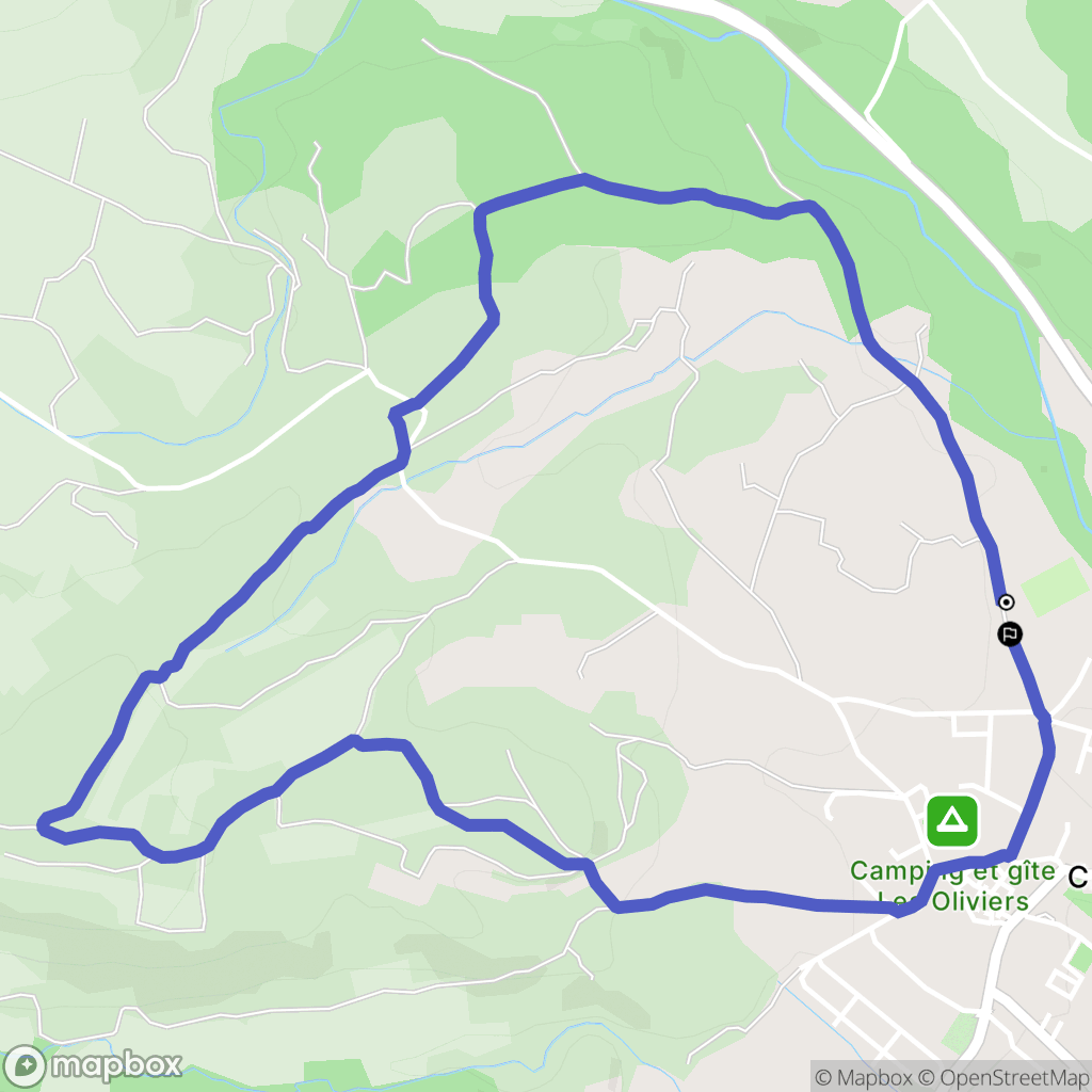 Creissan : carte du parcours de randonnée - France