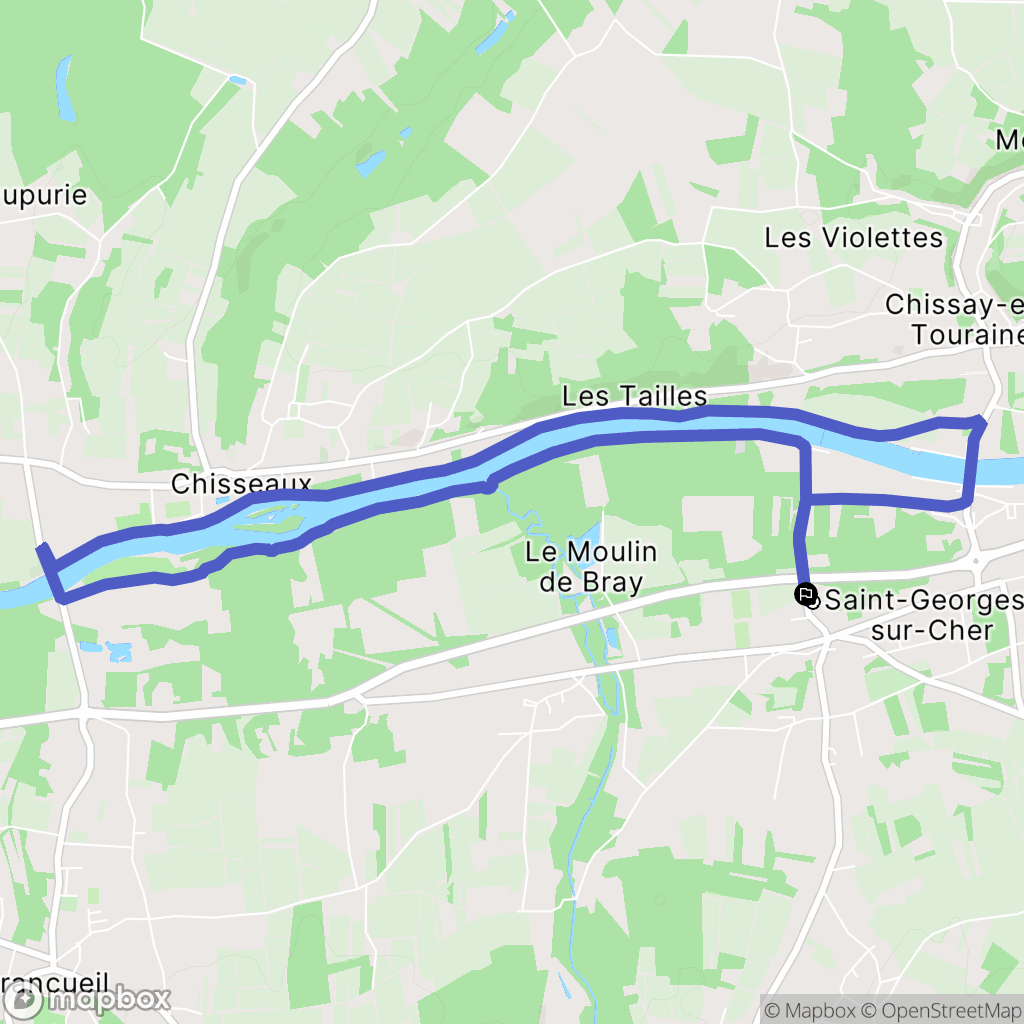 Saint-Georges-sur-Cher : carte du parcours de randonnée - France