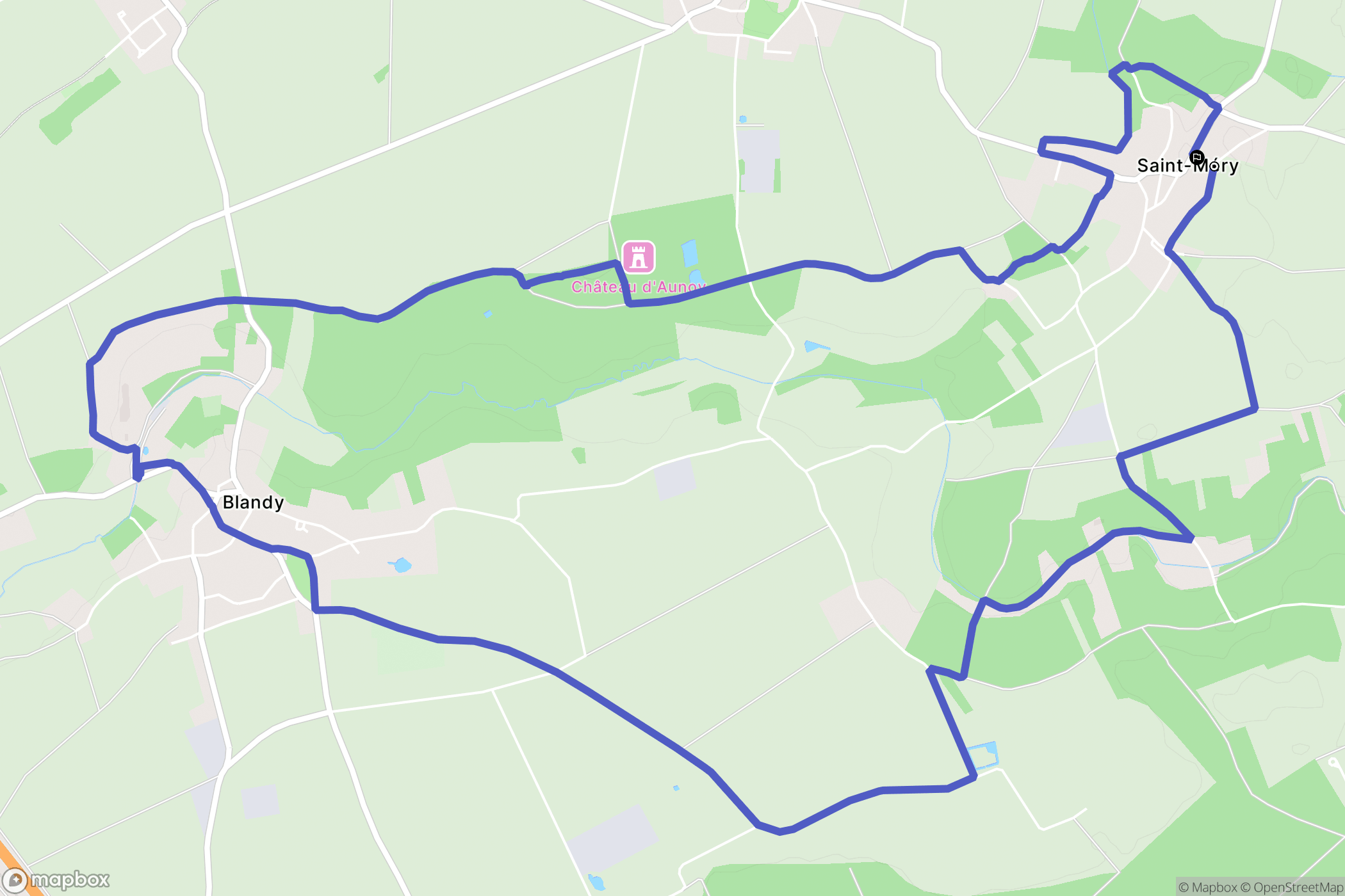 Saint-Méry : carte du parcours de randonnée - France