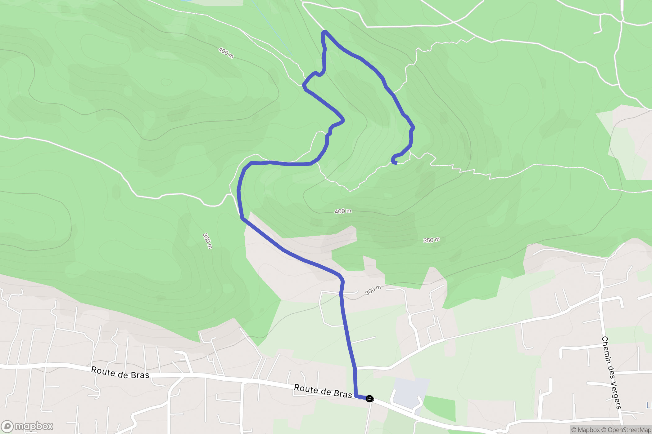 Le Val : carte du parcours de randonnée - France