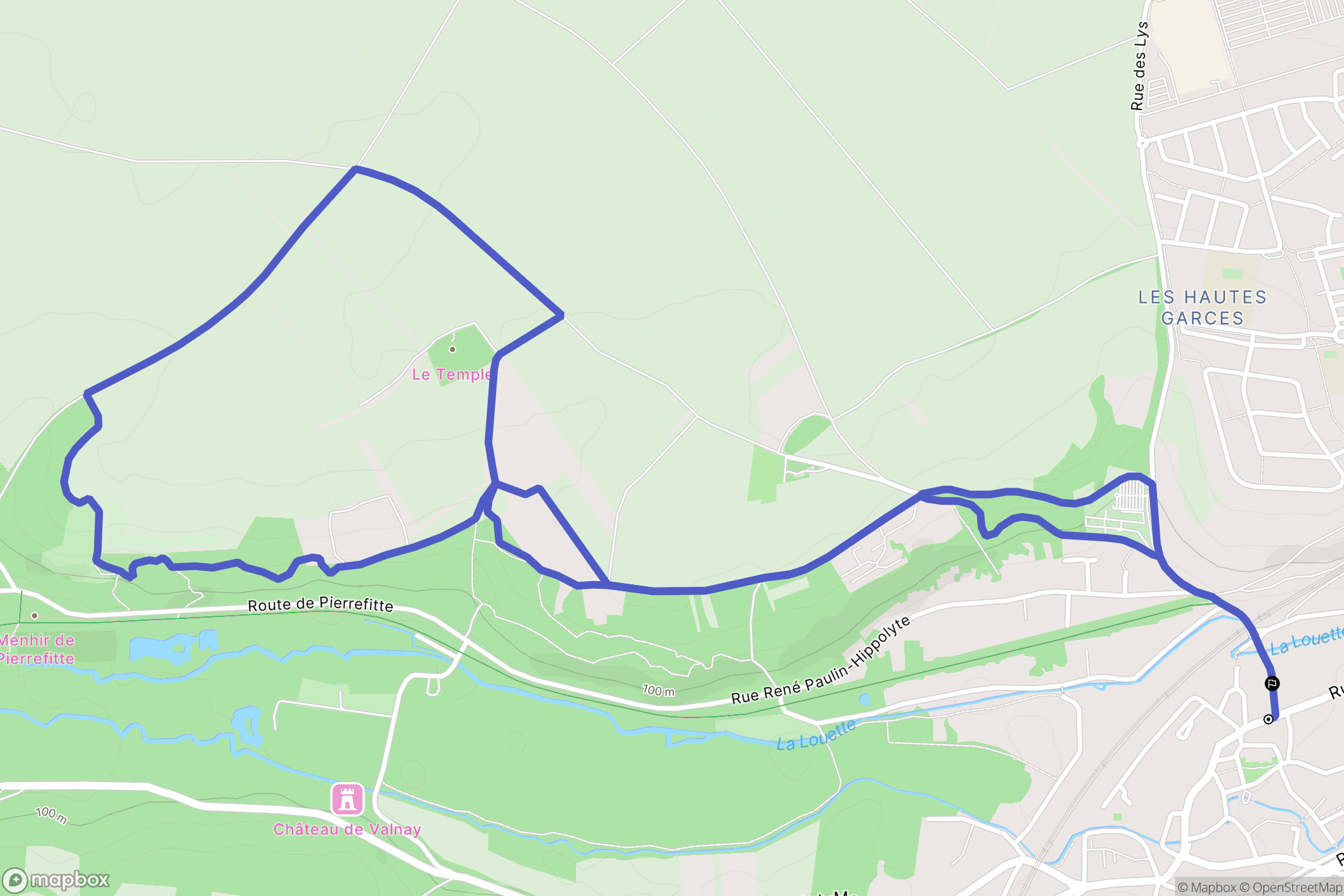Étampes : carte du parcours de randonnée - France