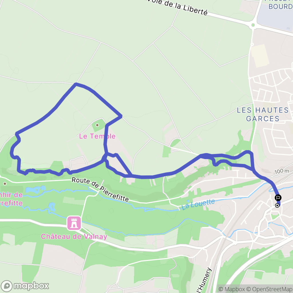Étampes : carte du parcours de randonnée - France