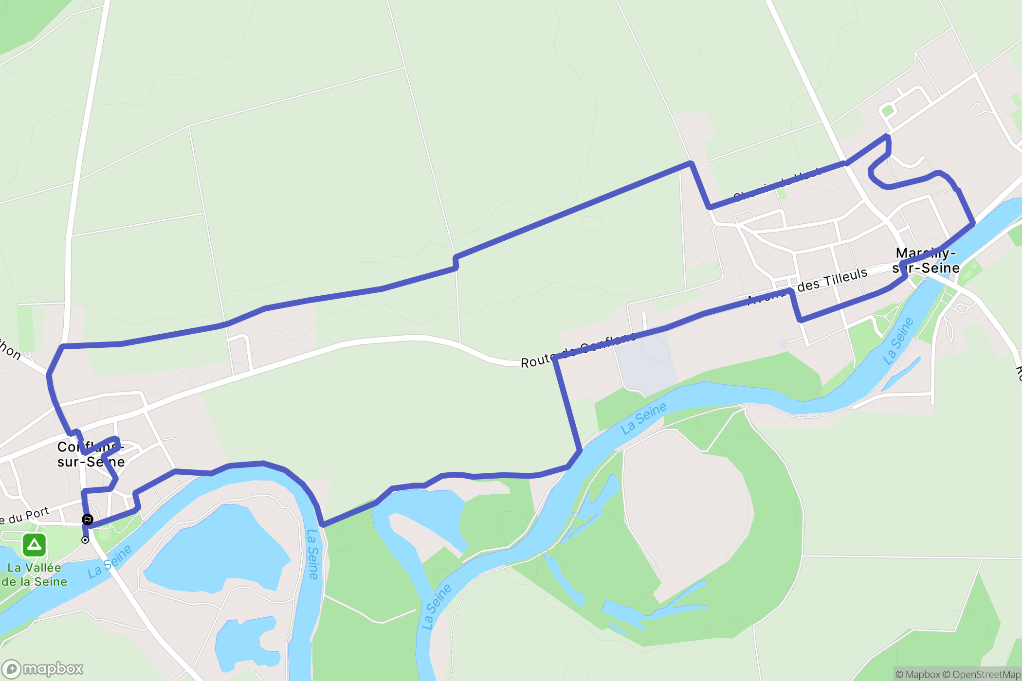 Conflans-sur-Seine : carte du parcours de randonnée - France