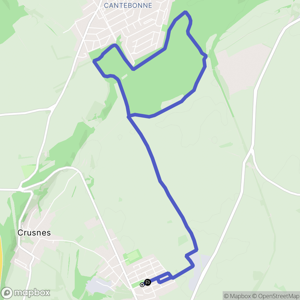 Crusnes : carte du parcours de randonnée - France