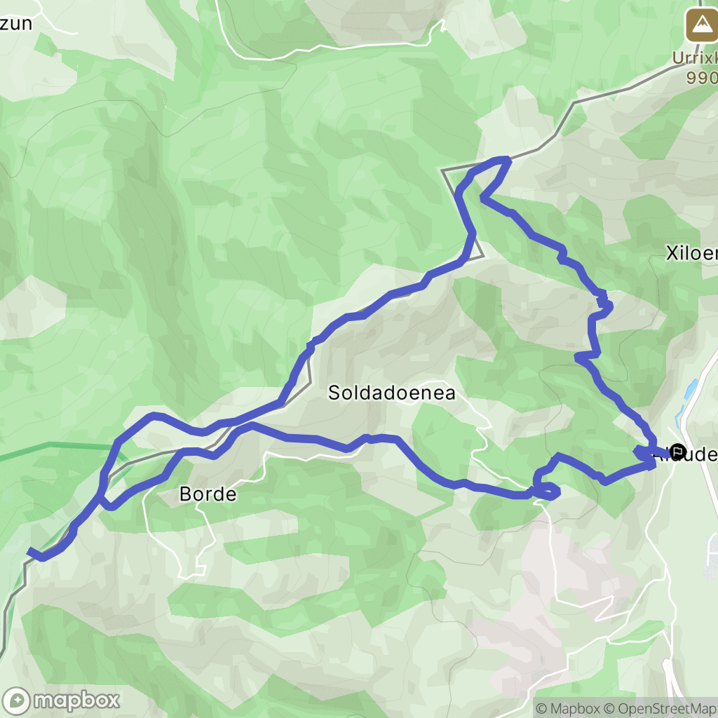 Aldudes : carte du parcours de randonnée - France
