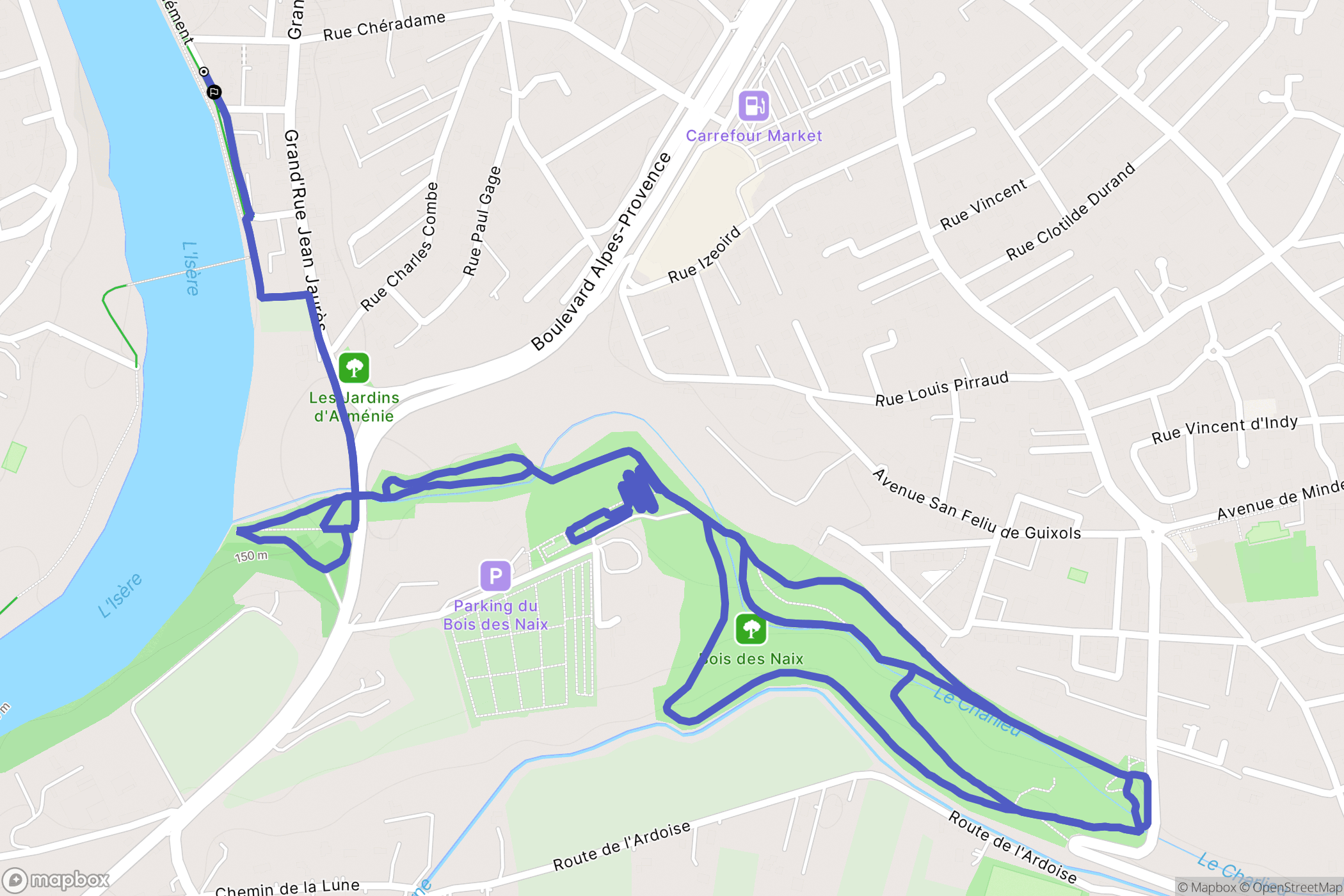 Bourg-de-Péage : carte du parcours de randonnée - France