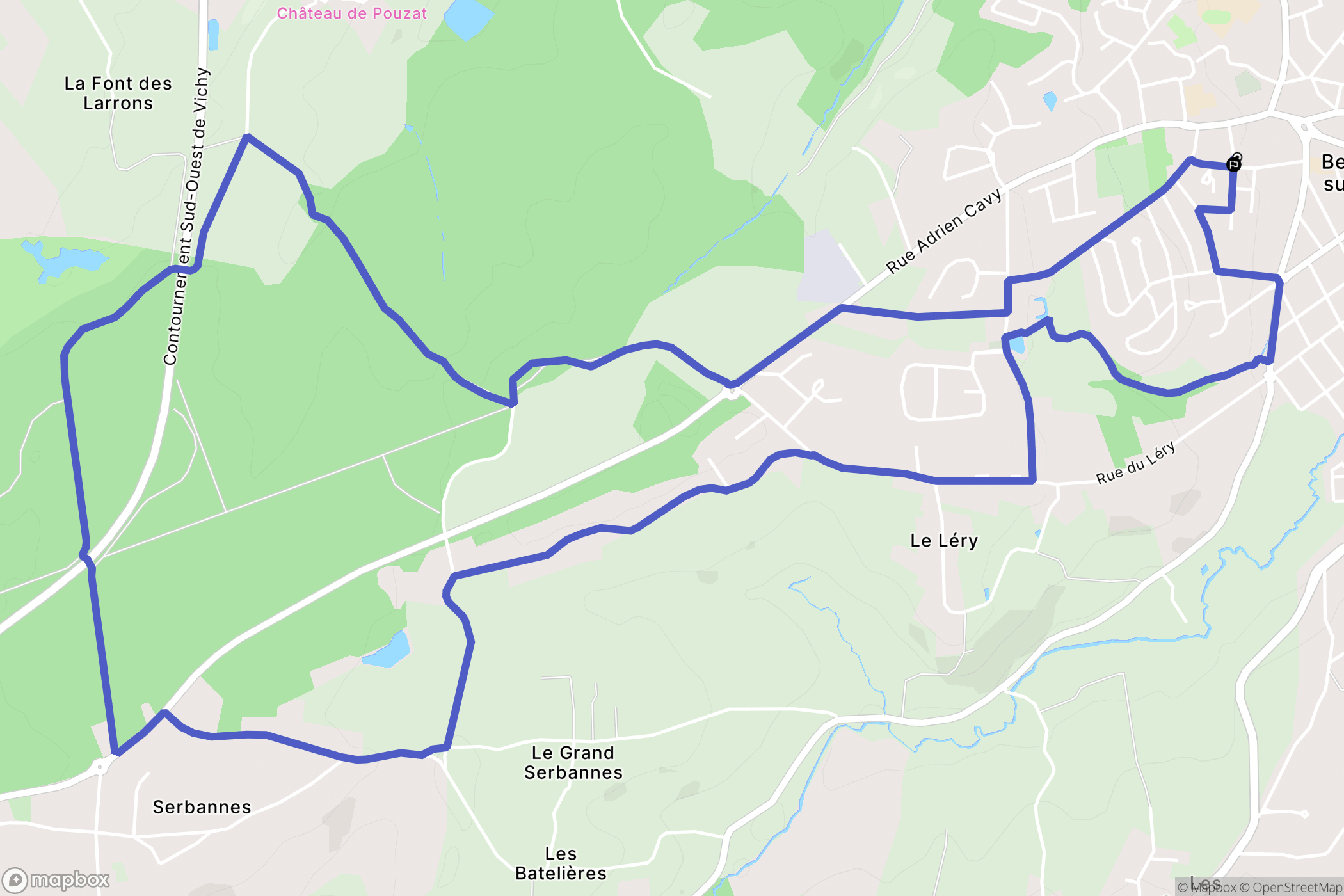 Bellerive-sur-Allier : carte du parcours de randonnée - France