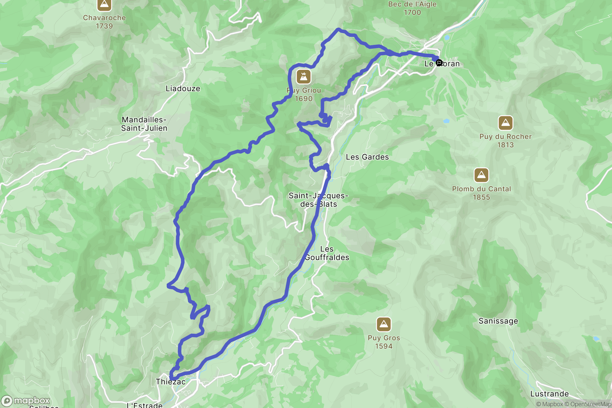 Laveissière: routekaart voor buitenactiviteiten - France