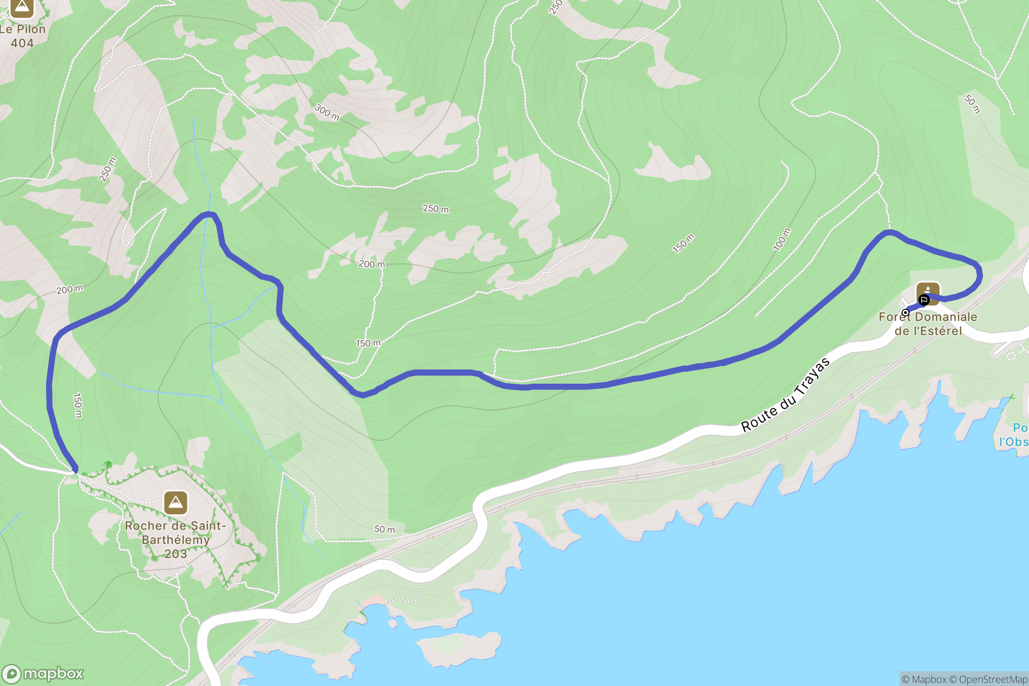 Saint-Raphaël : carte du parcours de randonnée - France