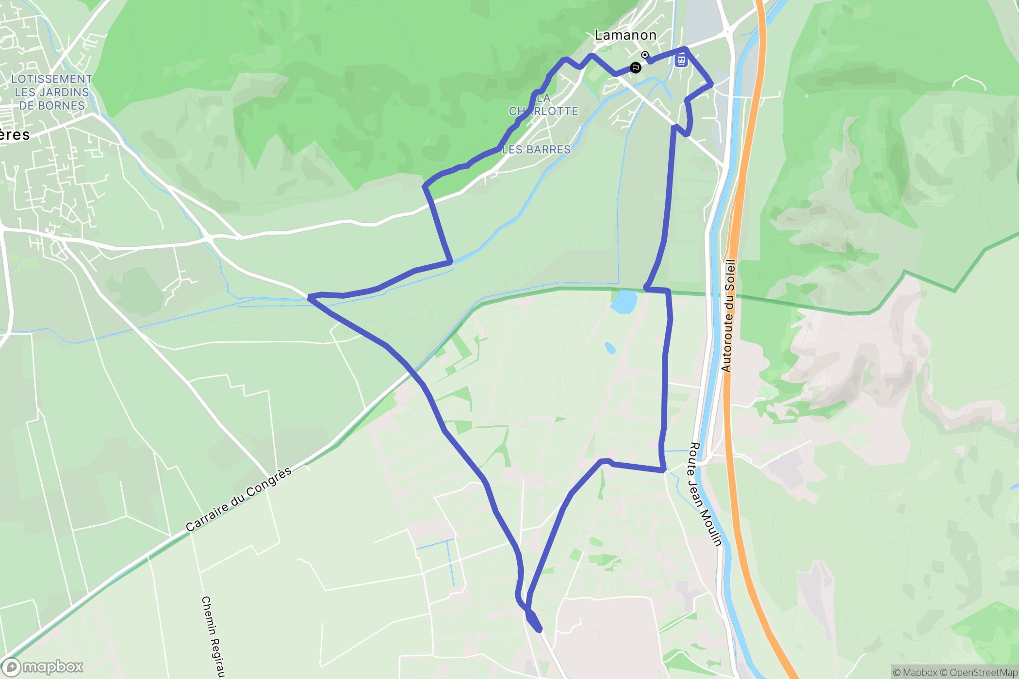 Lamanon : carte du parcours de randonnée - France