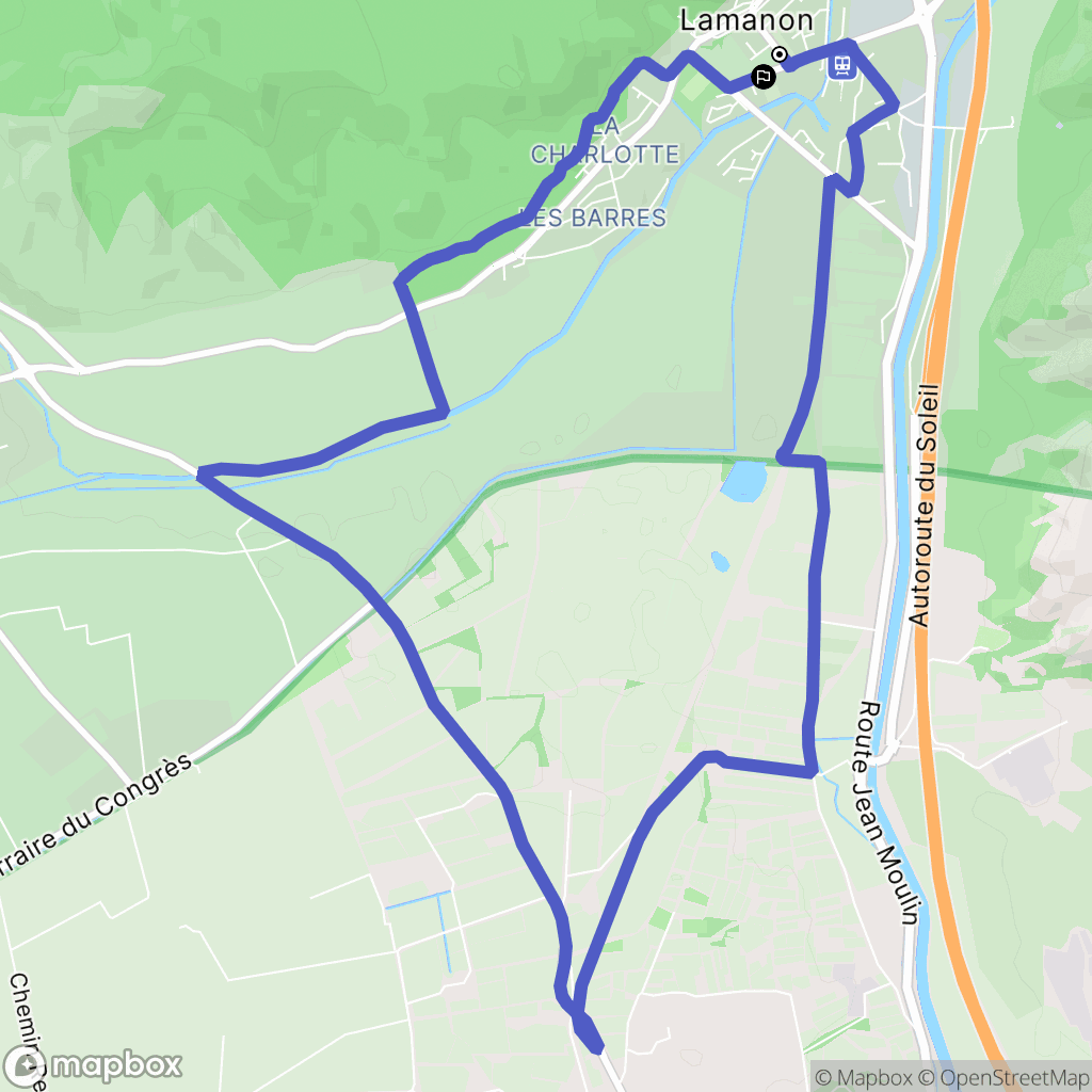 Lamanon : carte du parcours de randonnée - France