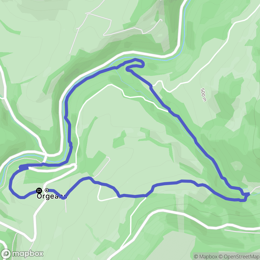 Orgeans-Blanchefontaine : carte du parcours de randonnée - France