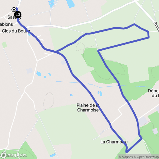 Sassay : carte du parcours de randonnée - France