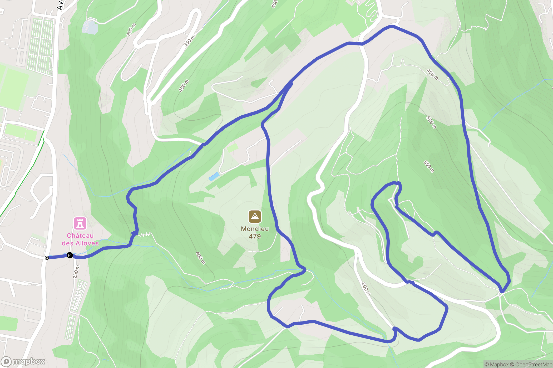 Saint-Martin-d'Hères : carte du parcours de randonnée - France