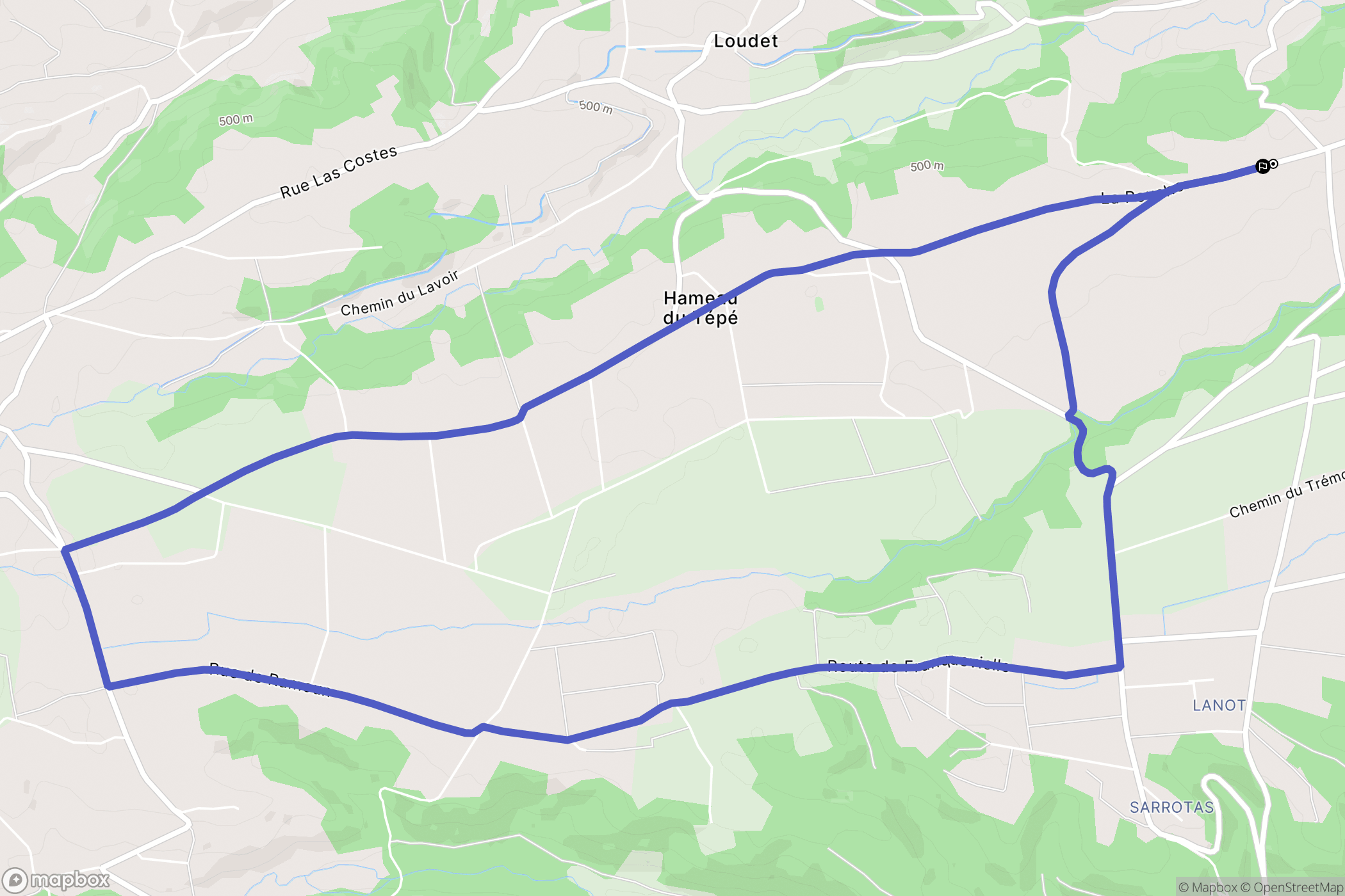 Le Cuing : carte du parcours de randonnée - France