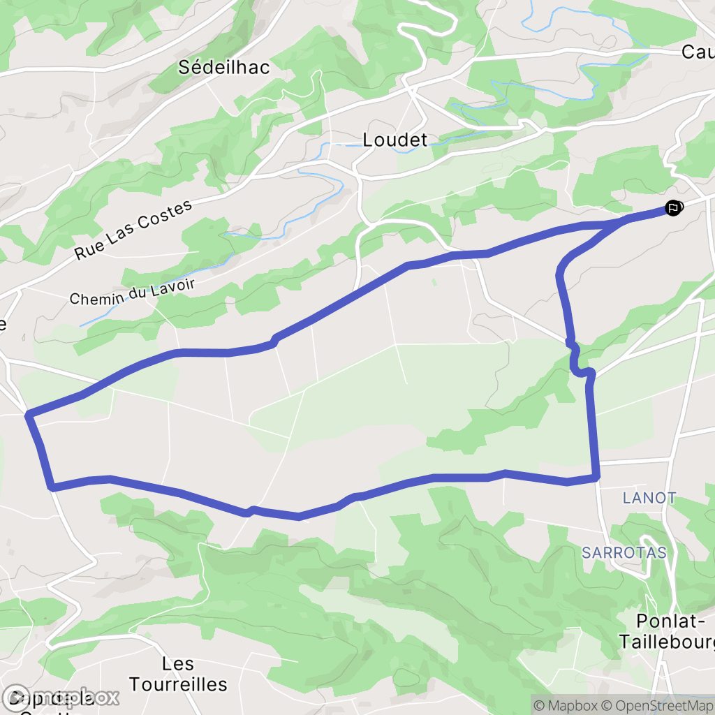 Le Cuing : carte du parcours de randonnée - France
