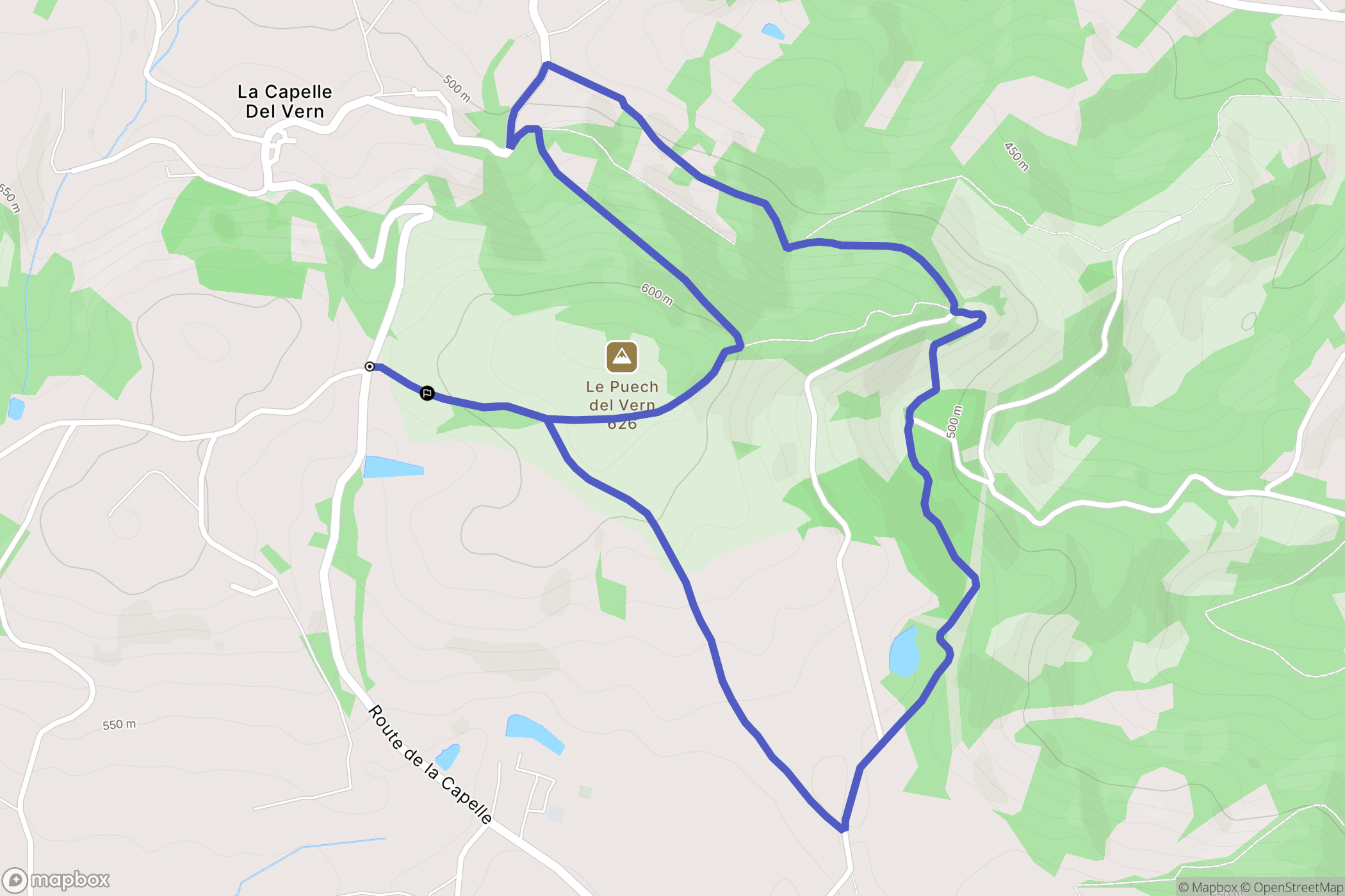 Escandolières : carte du parcours de randonnée - France